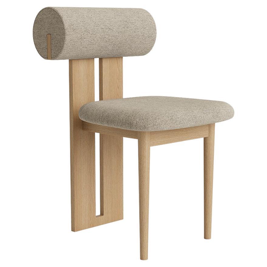 'Hippo' Chair by Norr11, Natural Oak, Barnum Bouclé col.03