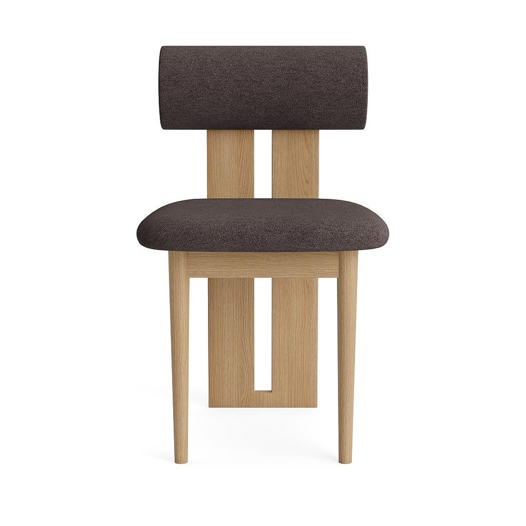 HIPPO Chair
Signed by Kristian Sofus Hansen and Tommy Hyldahl for Norr11. 

Model shown on the picture:
Wood: Natural Oak
Fabric: Barnum Bouclé 11

Wood types available: natural oak / light smoked oak / dark smoked oak / black oak
Fabric: