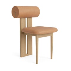 'Hippo' Chair by Norr11, Natural Oak, Dunes Leather Camel