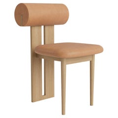 'Hippo' Chair by Norr11, Natural Oak, Dunes Leather Camel
