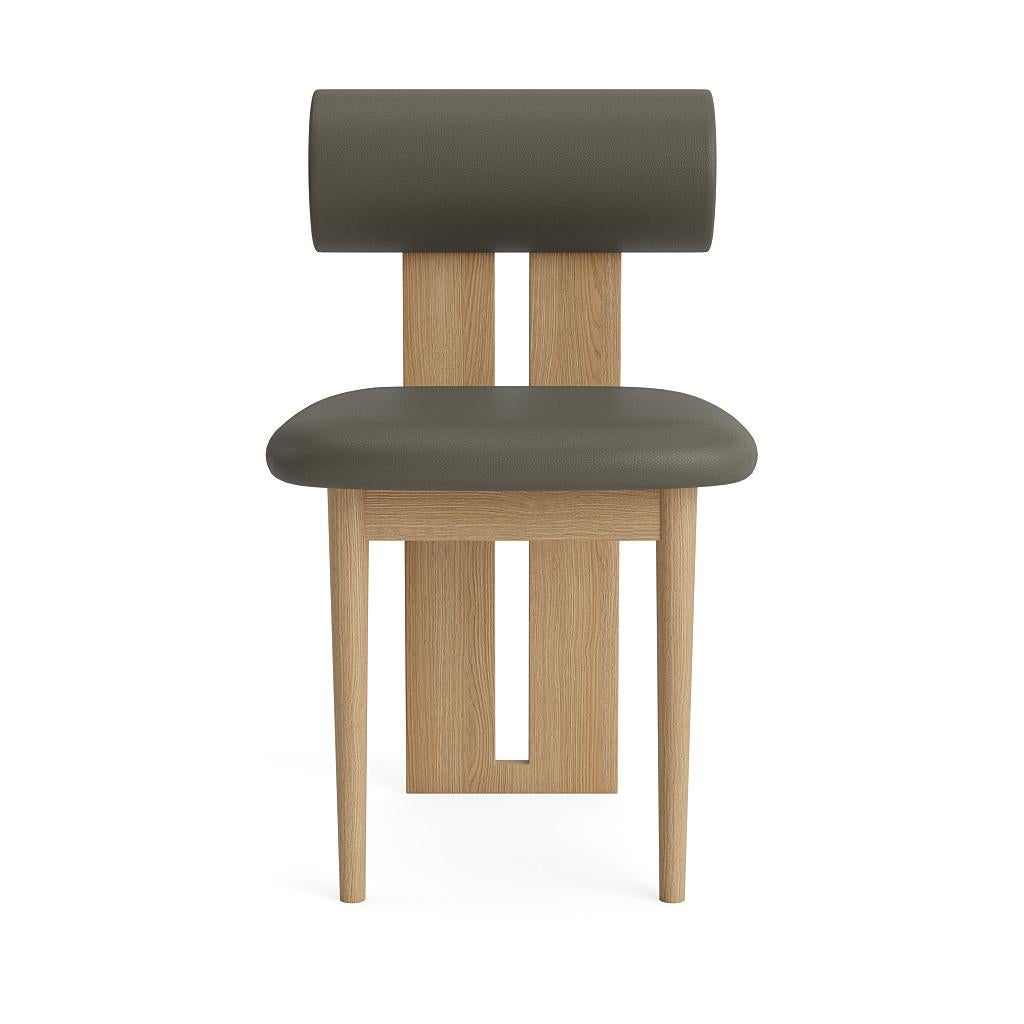 Hippo chair
Signed by Kristian Sofus Hansen and Tommy Hyldahl for Norr11. 

Model shown on the picture:
Wood: Natural Oak
Fabric: Spectrum/Noir Leather Autumn 30099

Wood types available: natural oak / light smoked oak / dark smoked oak /