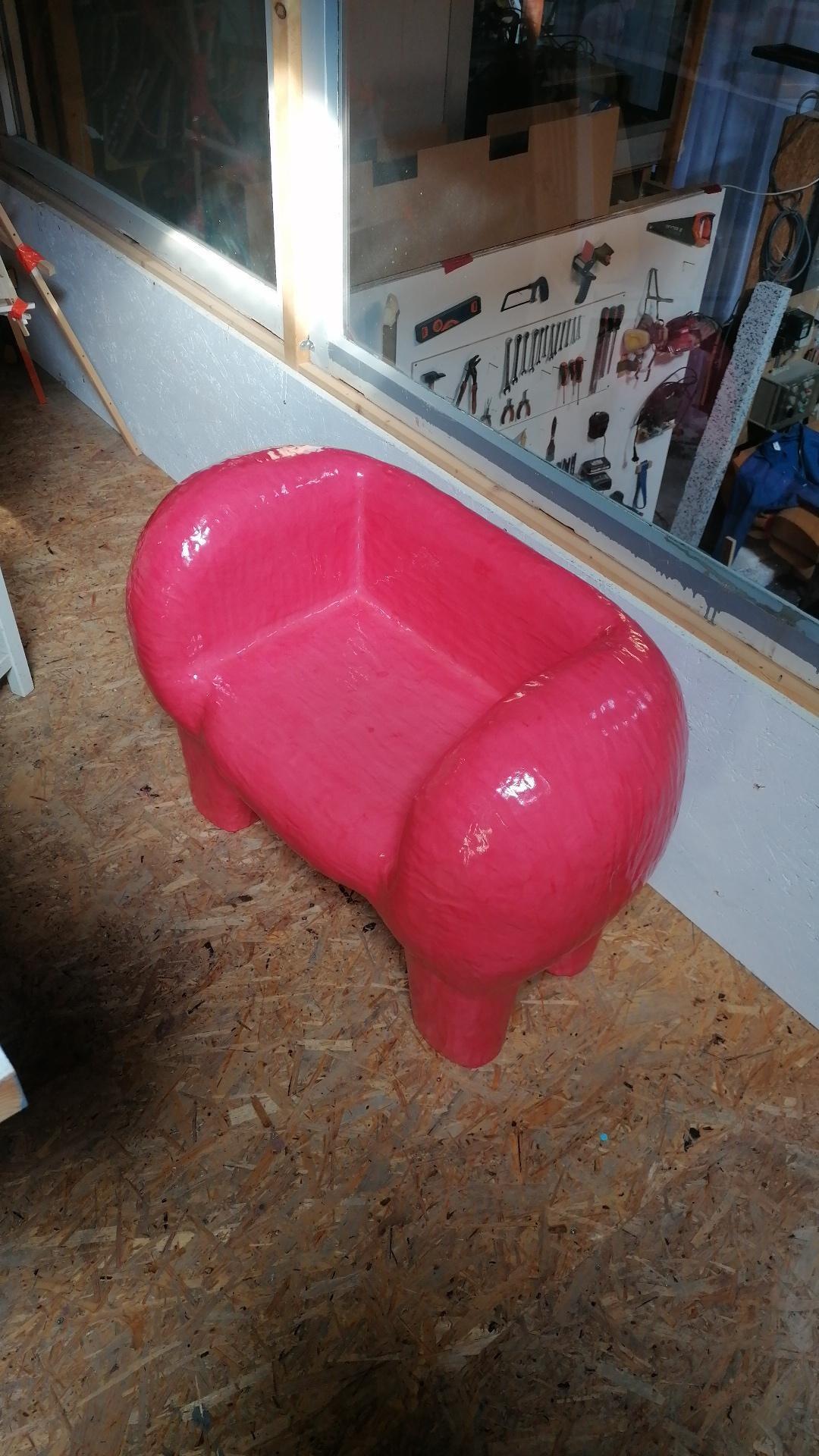 Contemporary Hippo Chair Made in 2154 Minutes by Diego Faivre Minute Manufacture Design For Sale