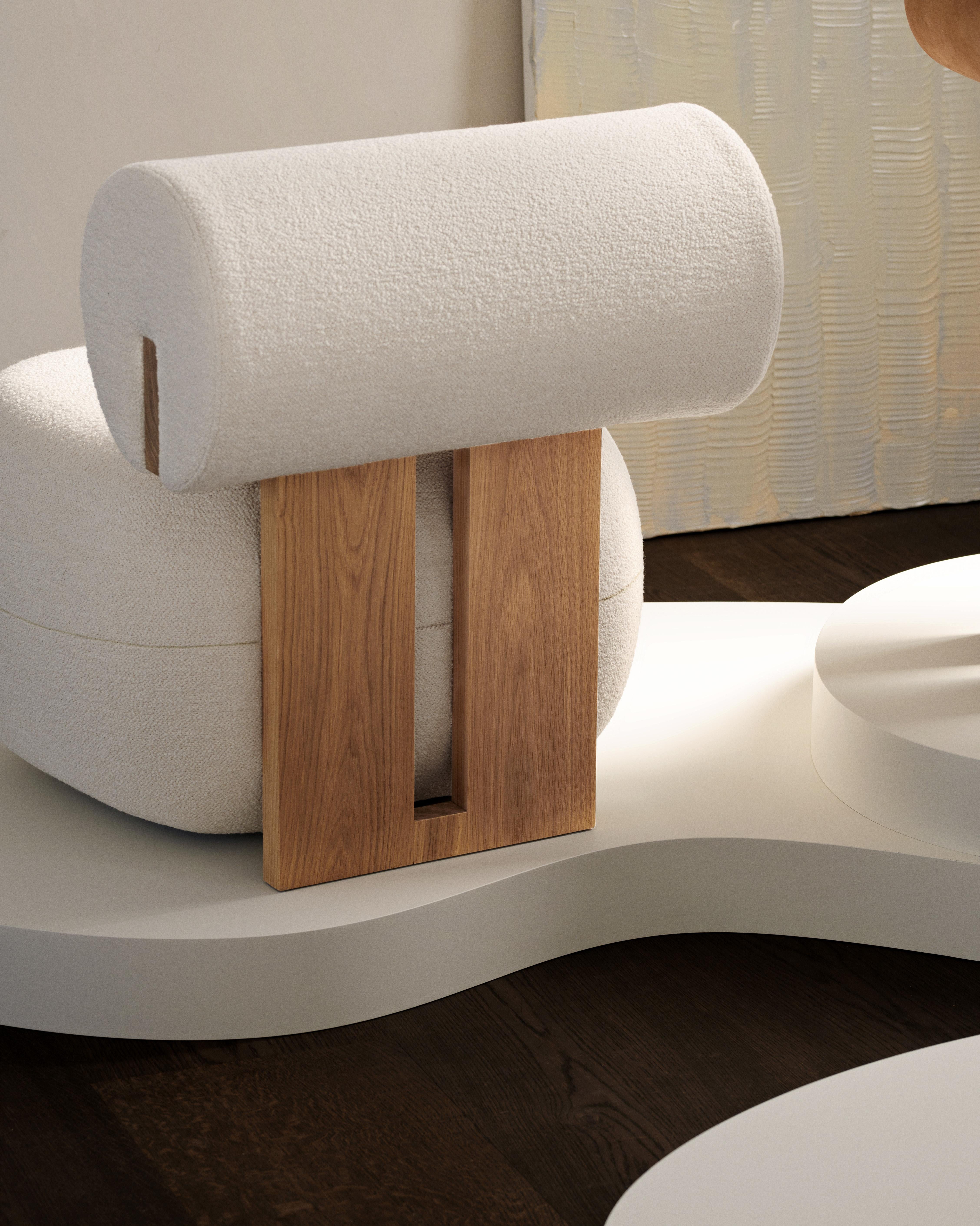 Sedia da salotto 'Hippo' di Norr11, Oak Oak fumé scuro, Barnum Bouclé col.03 in vendita 3