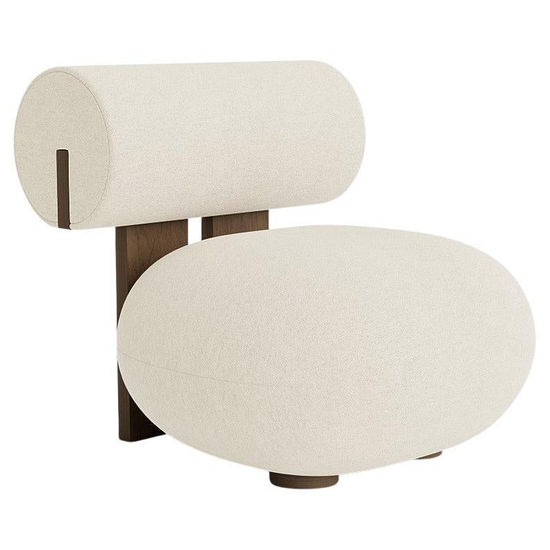 'Hippo' Lounge Chair by Norr11, Light Smoked Oak, Barnum Bouclé, White For Sale