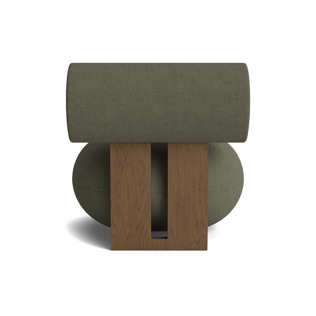 Hippo lounge chair
Signed by Kristian Sofus Hansen and Tommy Hyldahl for Norr11. 

Model shown on the picture:
Wood: Light Smoked Oak
Fabric: Kvadrat Fiord Wool 961

Wood types available: natural oak / light smoked oak / dark smoked oak / black