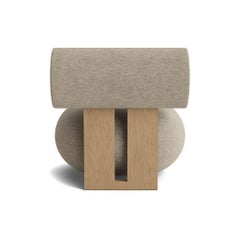 'Hippo' Lounge Chair by Norr11, Natural Oak, Barnum Bouclé col.03