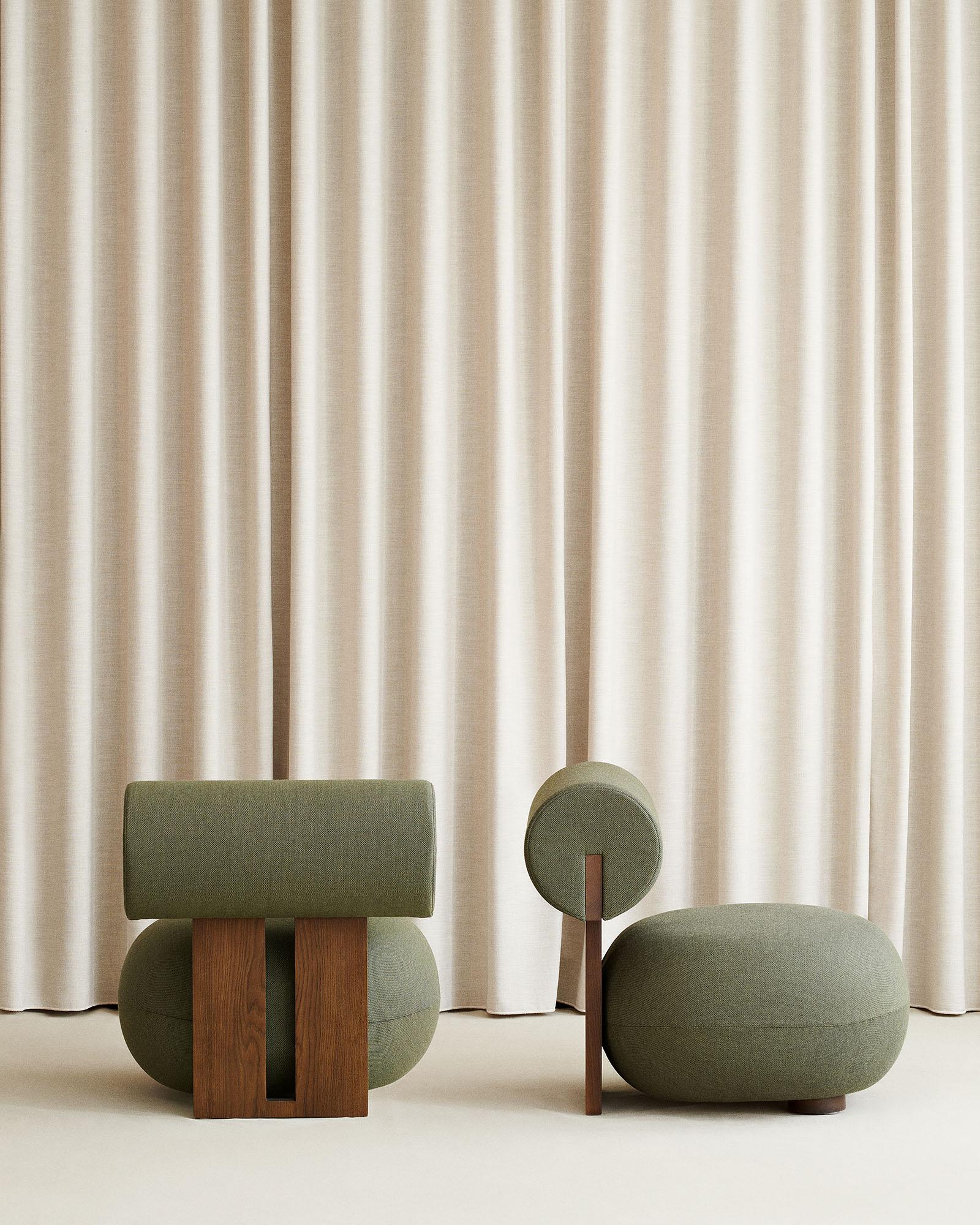 Sedia da salotto 'Hippo' di Norr11, Oak naturale, lana Hallingdal in vendita 1