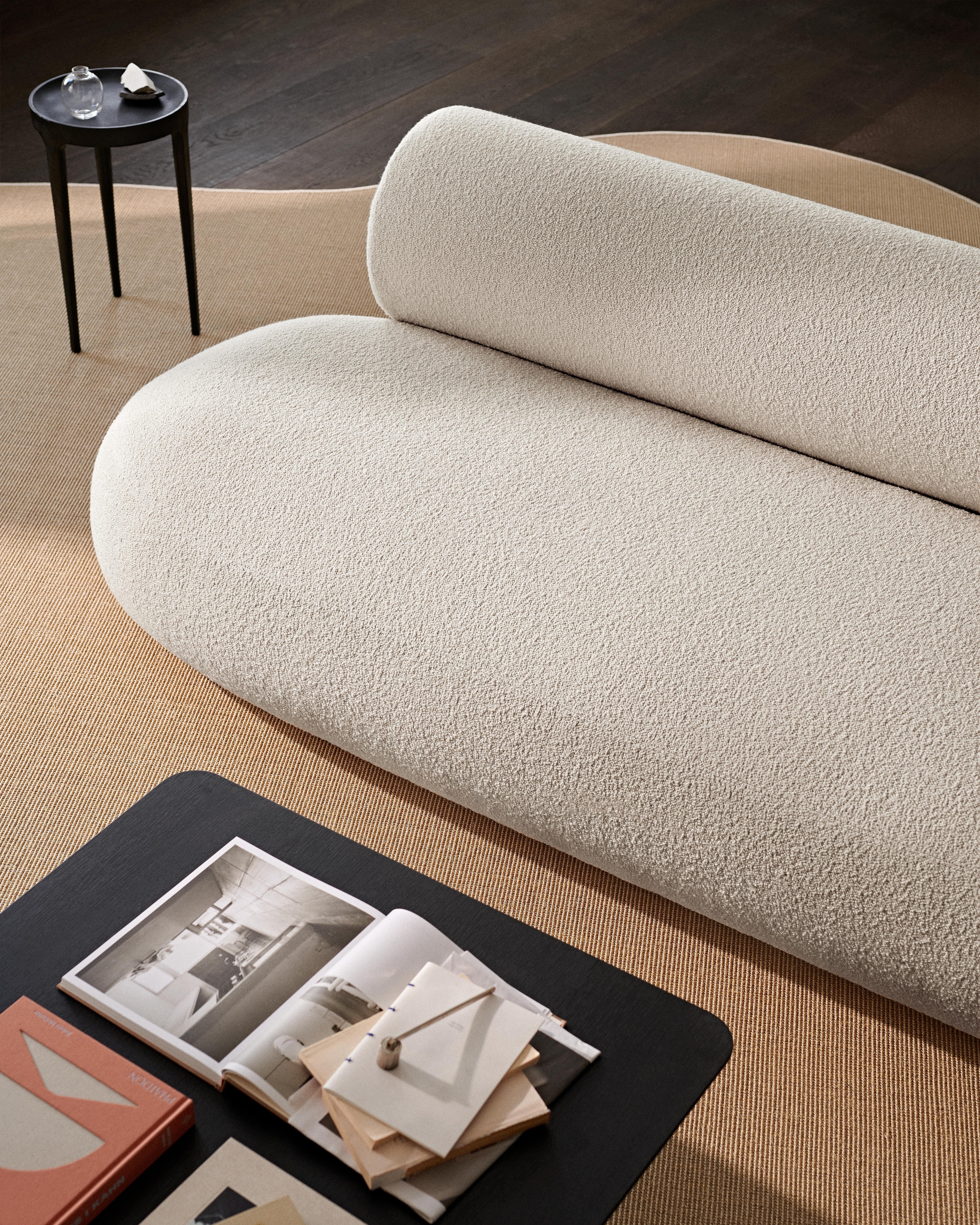 Contemporary 'Hippo' Sofa Wood by Norr11, Light Smoked Oak, Giada col.02-2 For Sale