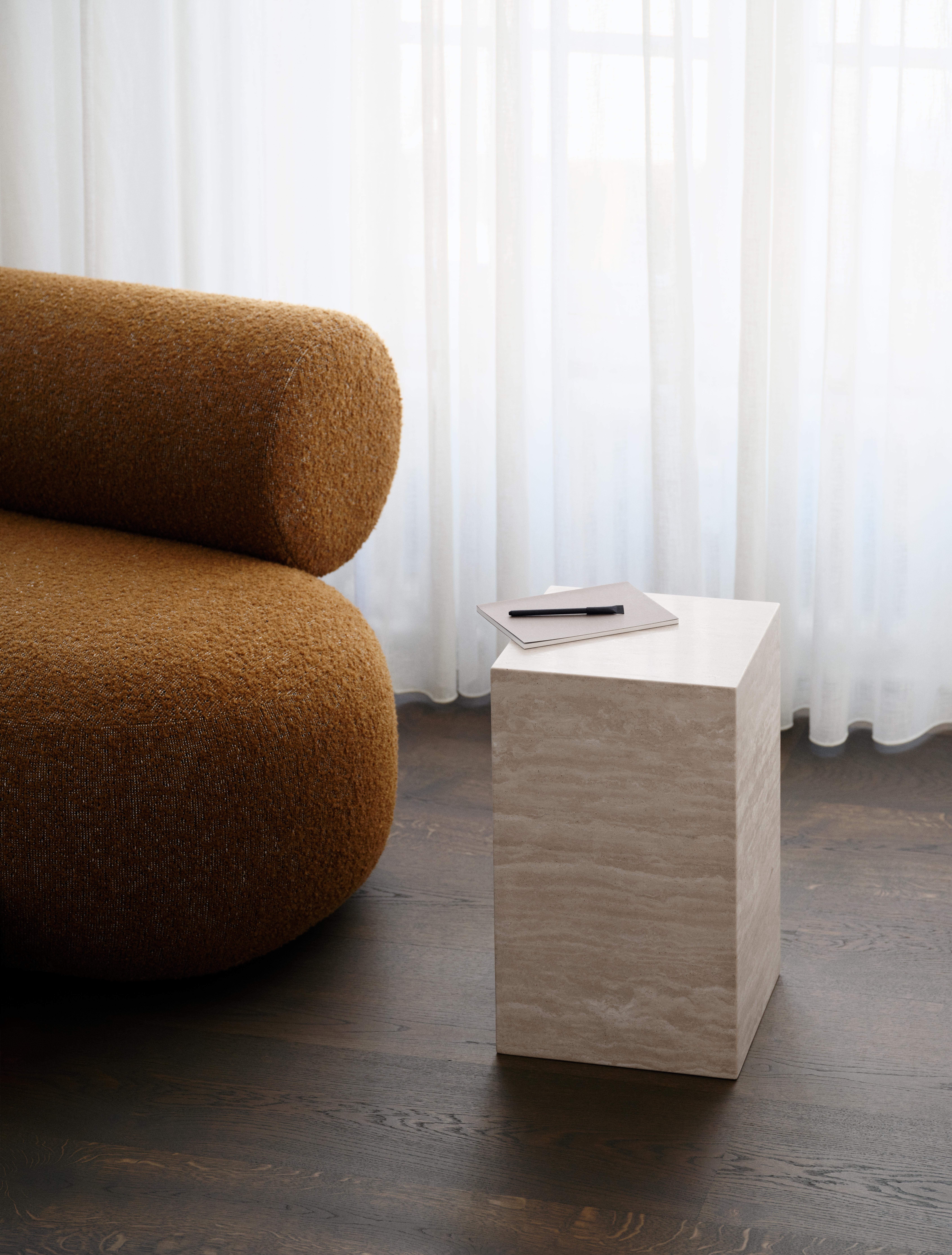 Leather 'Hippo' Sofa Wood by Norr11, Light Smoked Oak, Giada col.02-2 For Sale