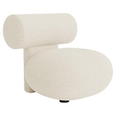 'Hippo' Upholstered Lounge Chair by Norr11, Barnum Bouclé, White