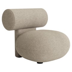 'Hippo' Upholstered Lounge Chair + 'Little Big' Pouf by Norr11, Barnum col.03