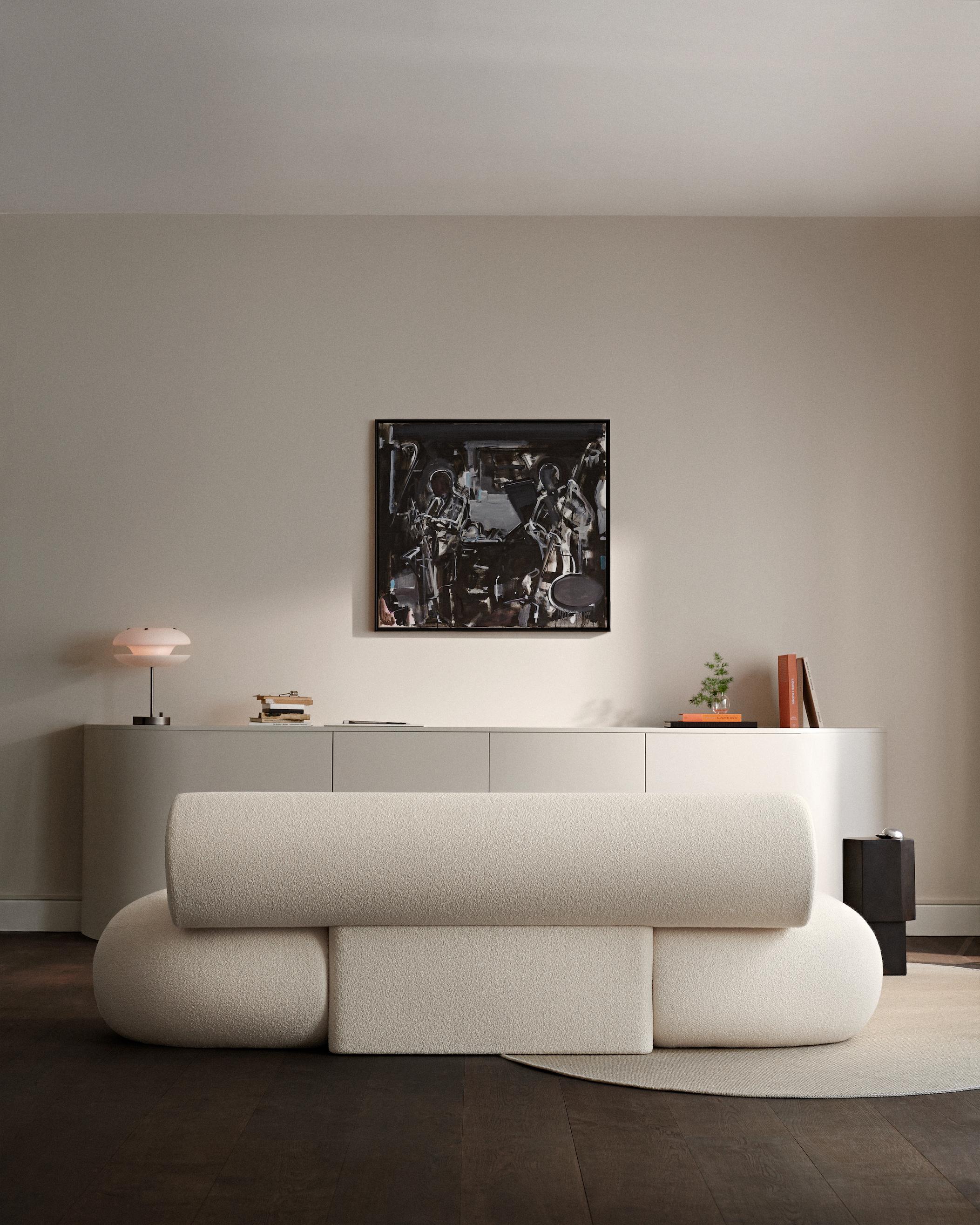 Scandinavian Modern 'Hippo' Upholstered Sofa by Norr11, Barnum Bouclé col.03 For Sale