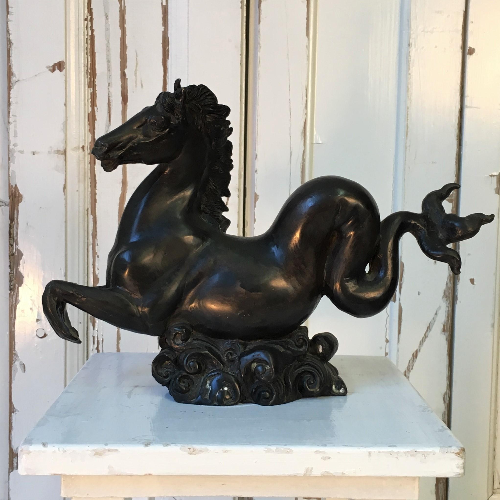 French Hippocampus Mid-century Bronze, France