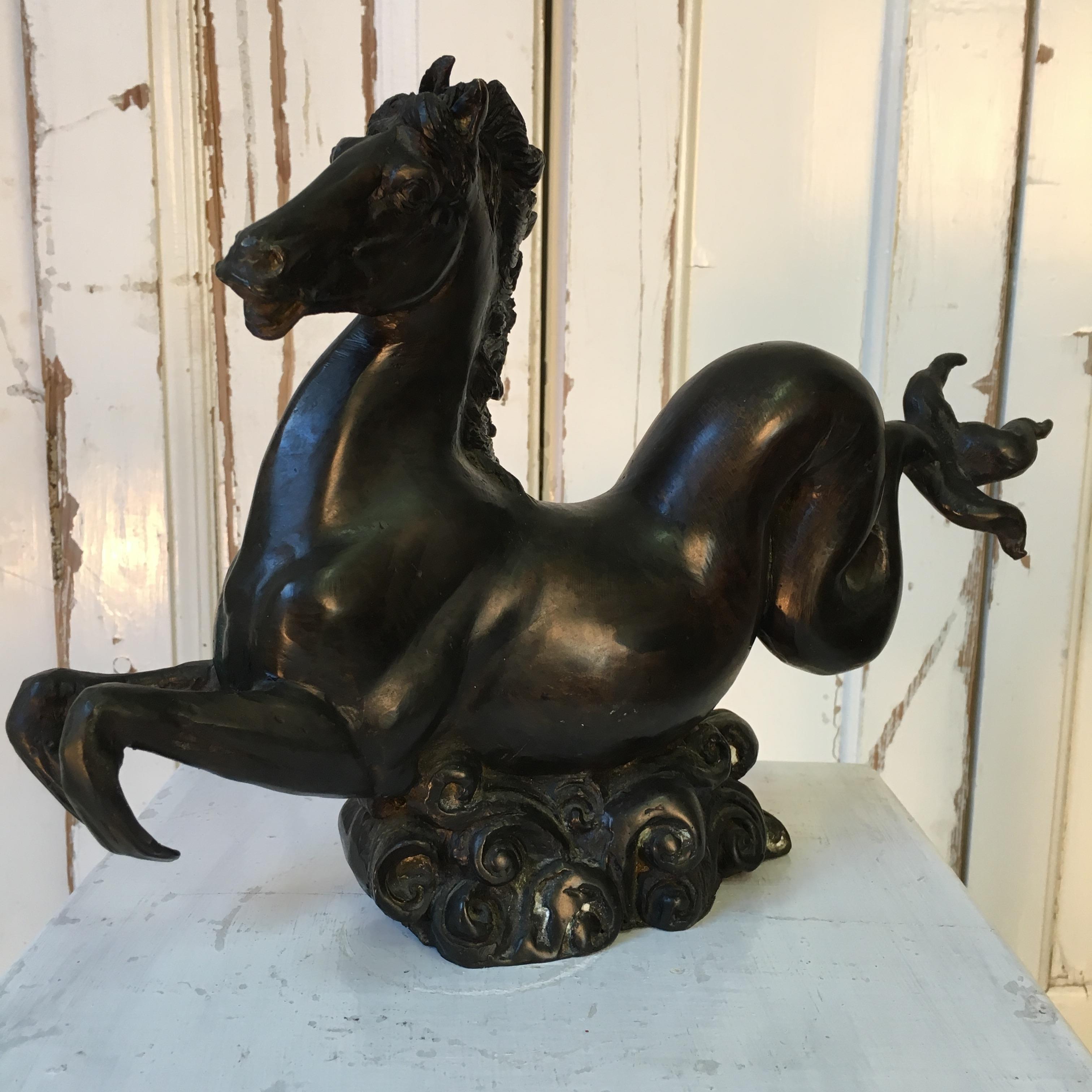 20th Century Hippocampus Mid-century Bronze, France