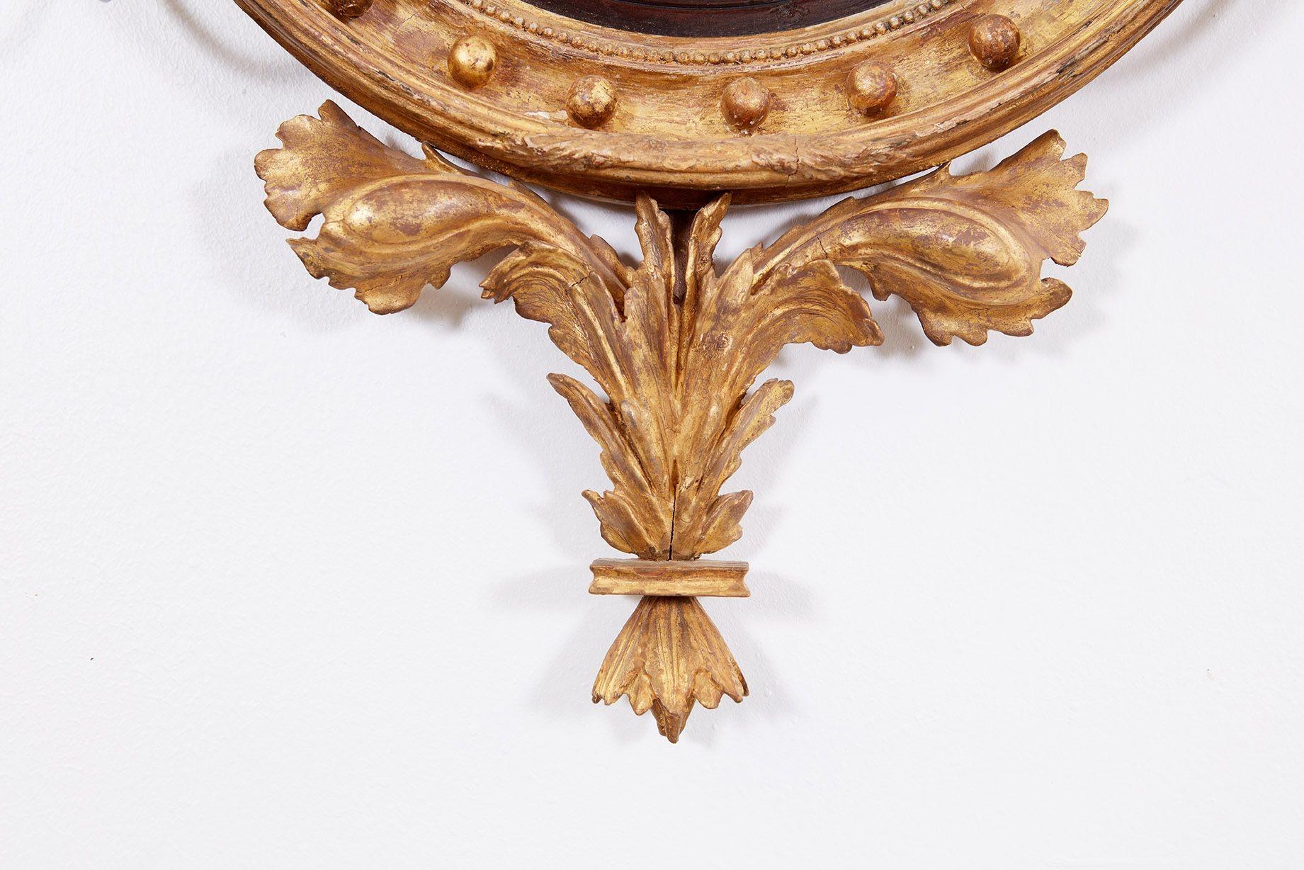 Hippocampus Regency Convex Mirror In Good Condition For Sale In Greenwich, CT