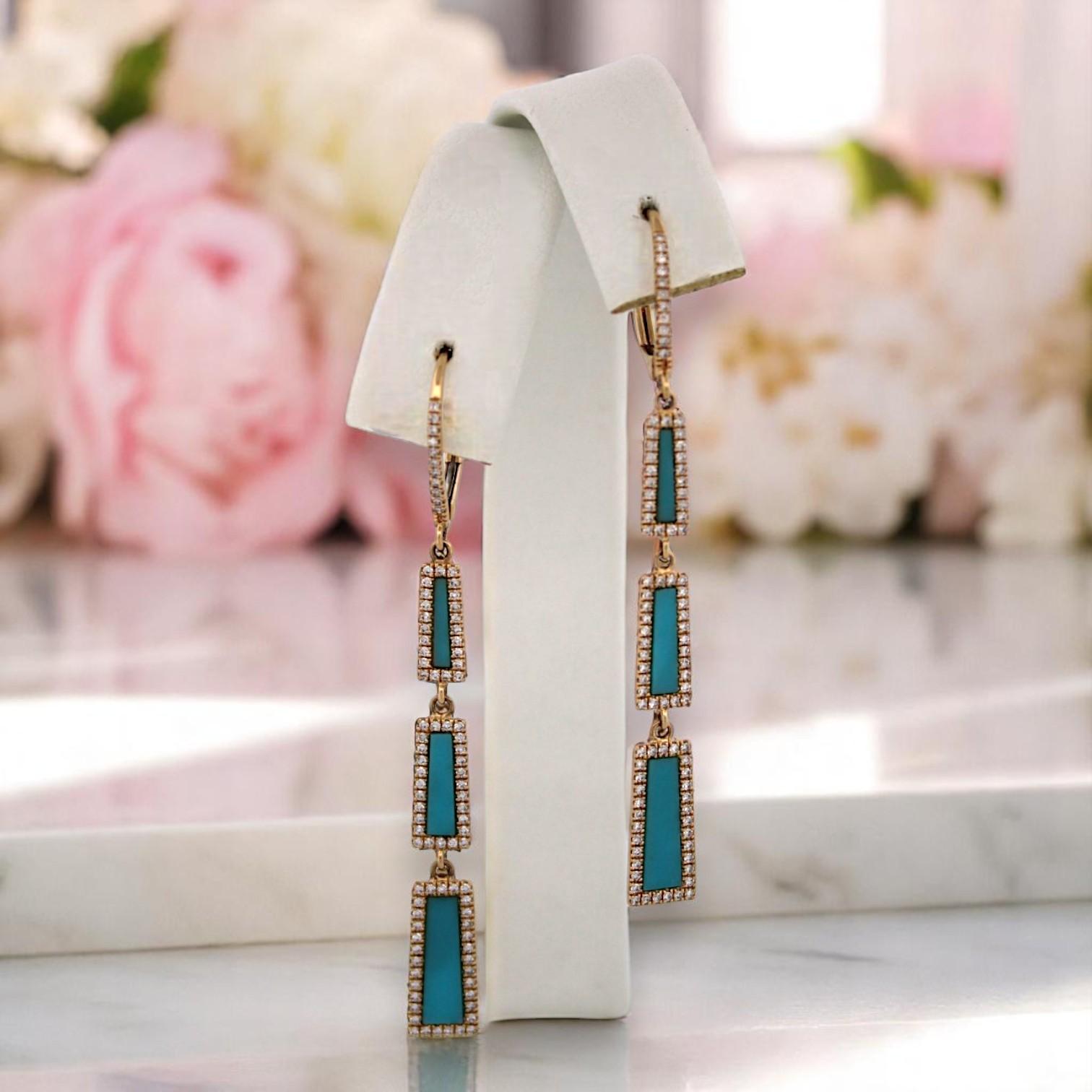 Fierce. Feminine. Timeless. The Hippolyta Earrings by Mountain Song Jeweler are inspired by legendary strength and natural beauty. Handcrafted in solid 14k yellow gold, these graceful leverback earrings feature .78 carats of vivid turquoise, known
