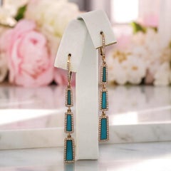 Hippolyta  14k Yellow Gold Leverback Earrings – .78 ct Turquoise