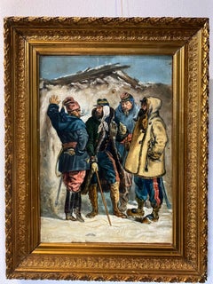 The four militaries By Hippolyte Bellangé - Antique oil on canvas
