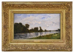 Französische Flusslandschaft im Barbizon-Stil