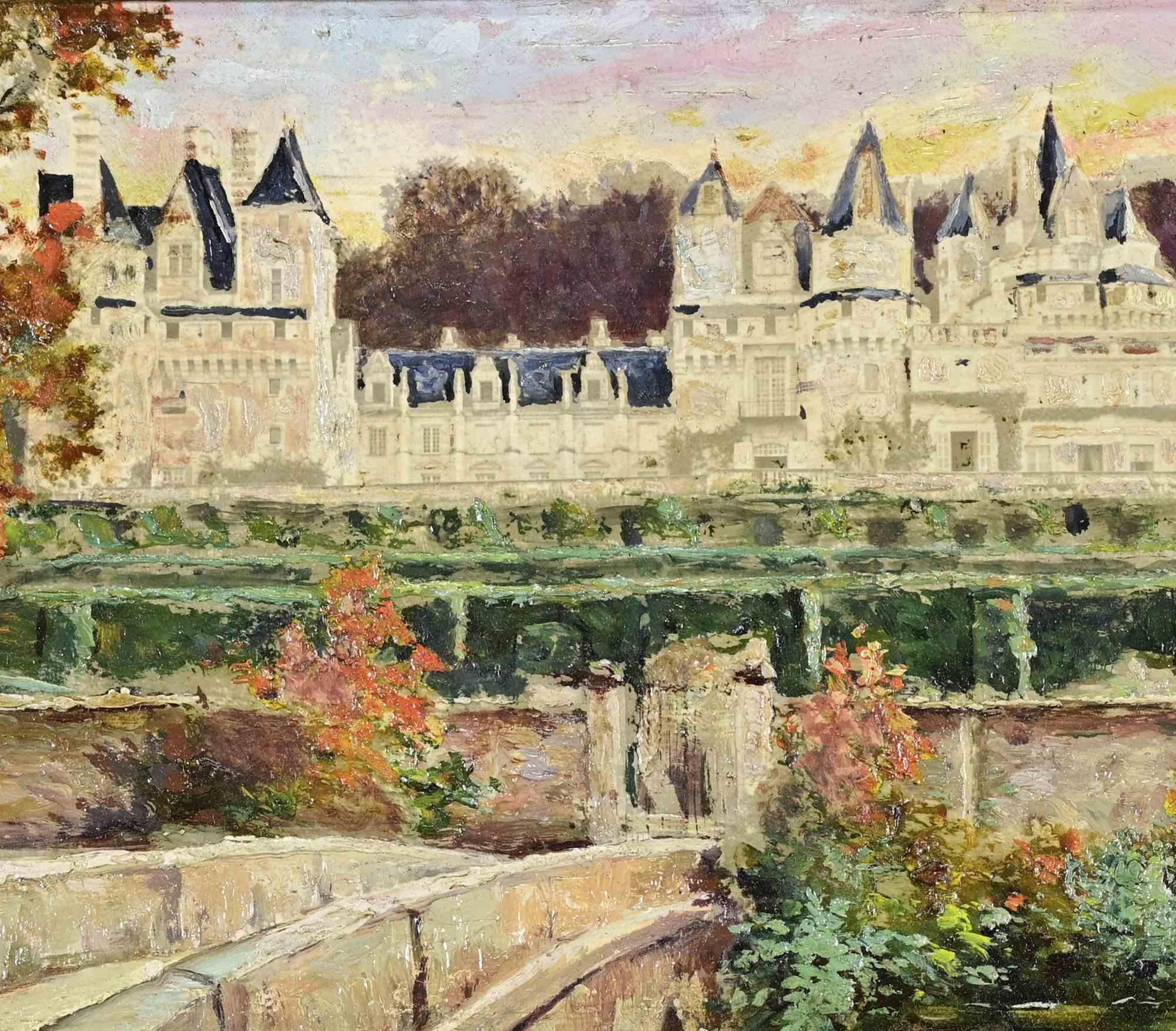 Château français - Peinture d'Hippolyte Camille Delpy - 19ème siècle en vente 1