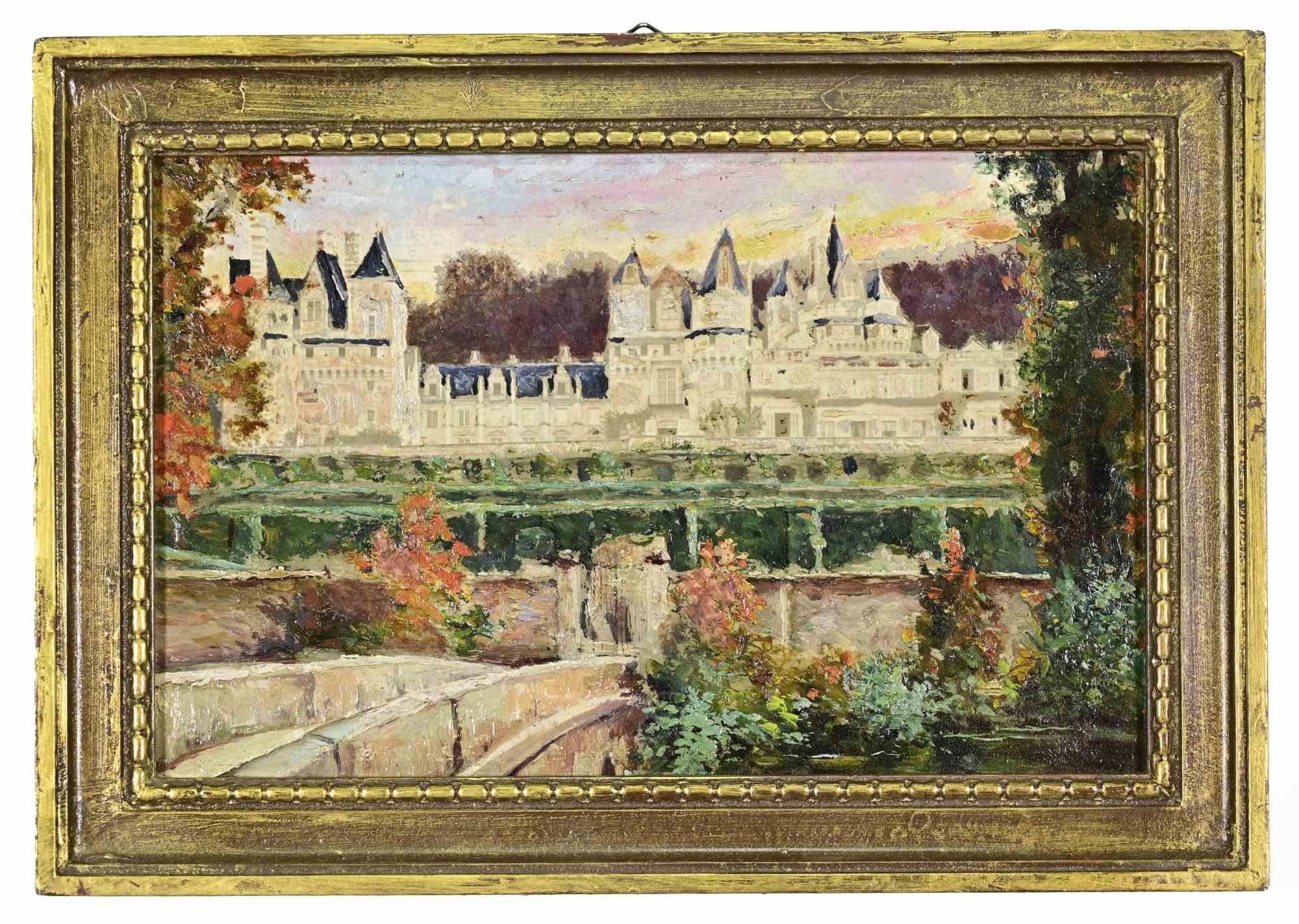 French Castle - Paint by Hippolyte Camille Delpy - 19th Century