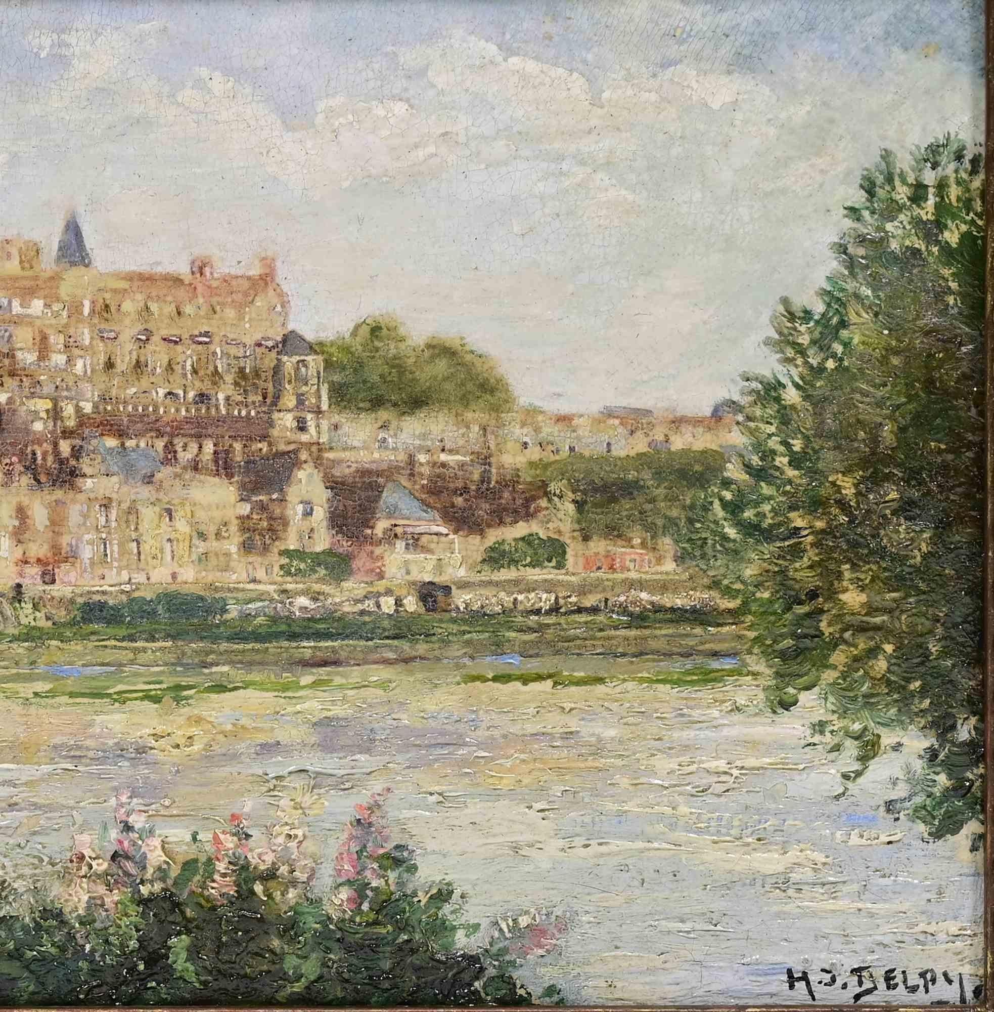 Paysage français - Peinture de Hippolyte Camille Delpy - 19e siècle en vente 1