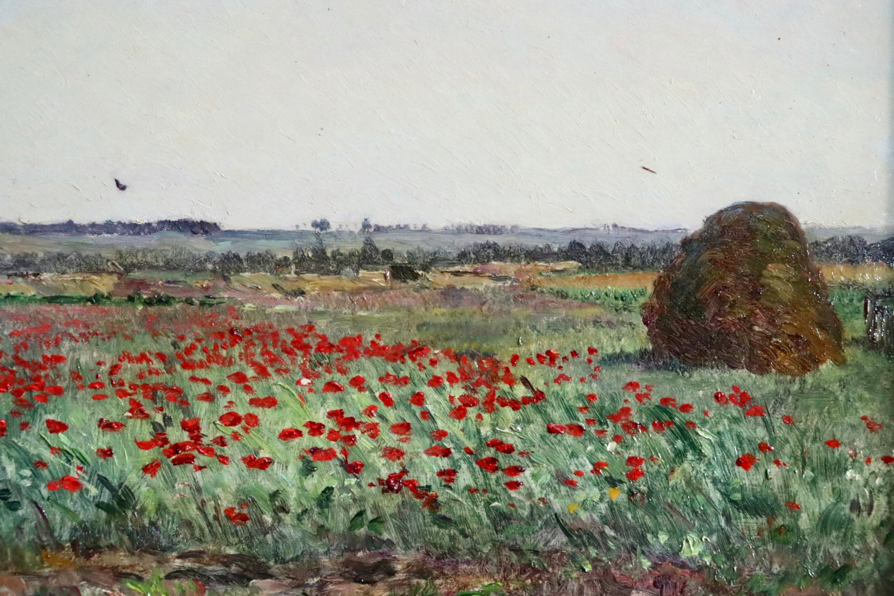 Le champ de coquelicot - 19th Century Barbizon Oil, Landscape by Hippolyte Delpy 4