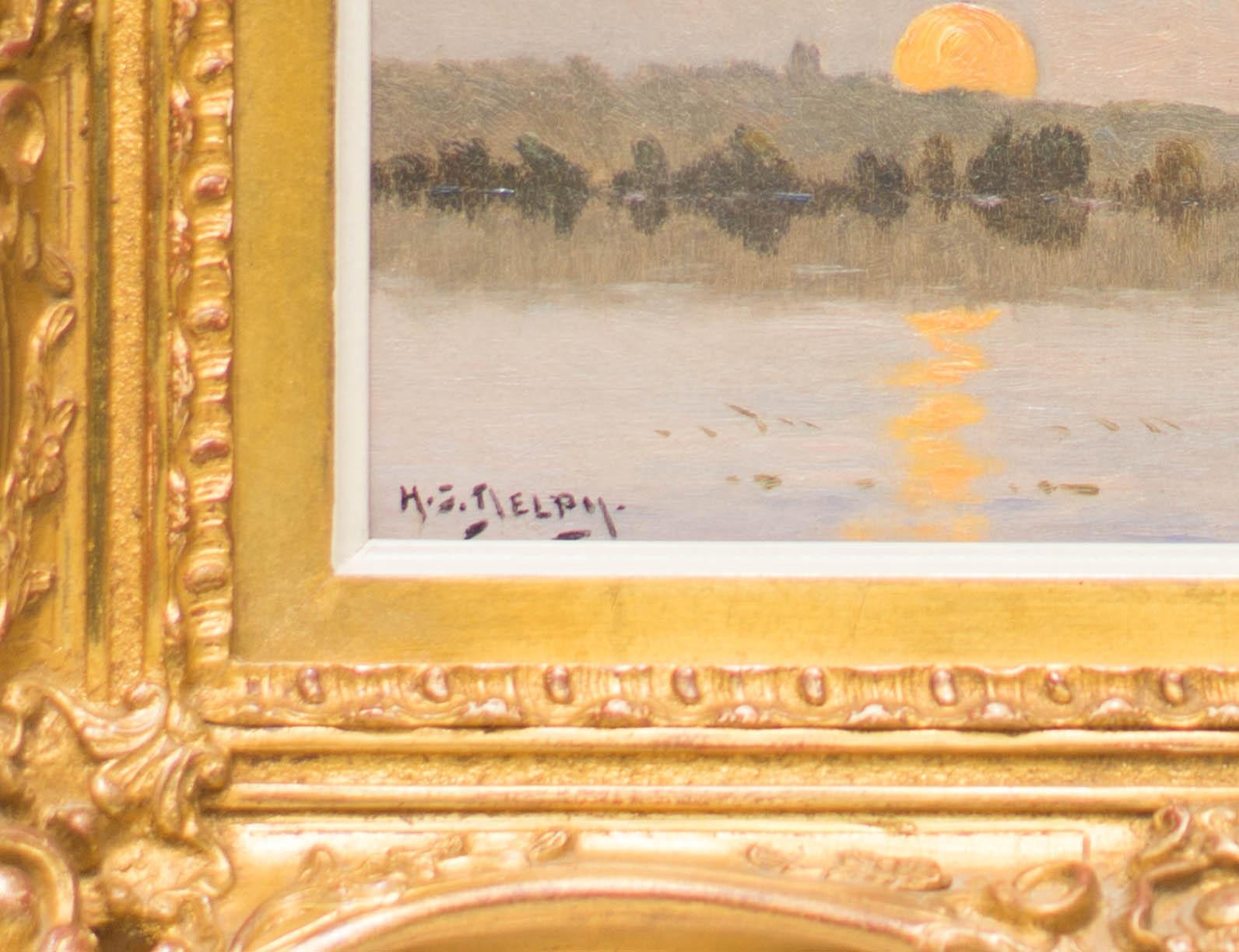 Sunset on the River - Painting by Hippolyte Camille Delpy