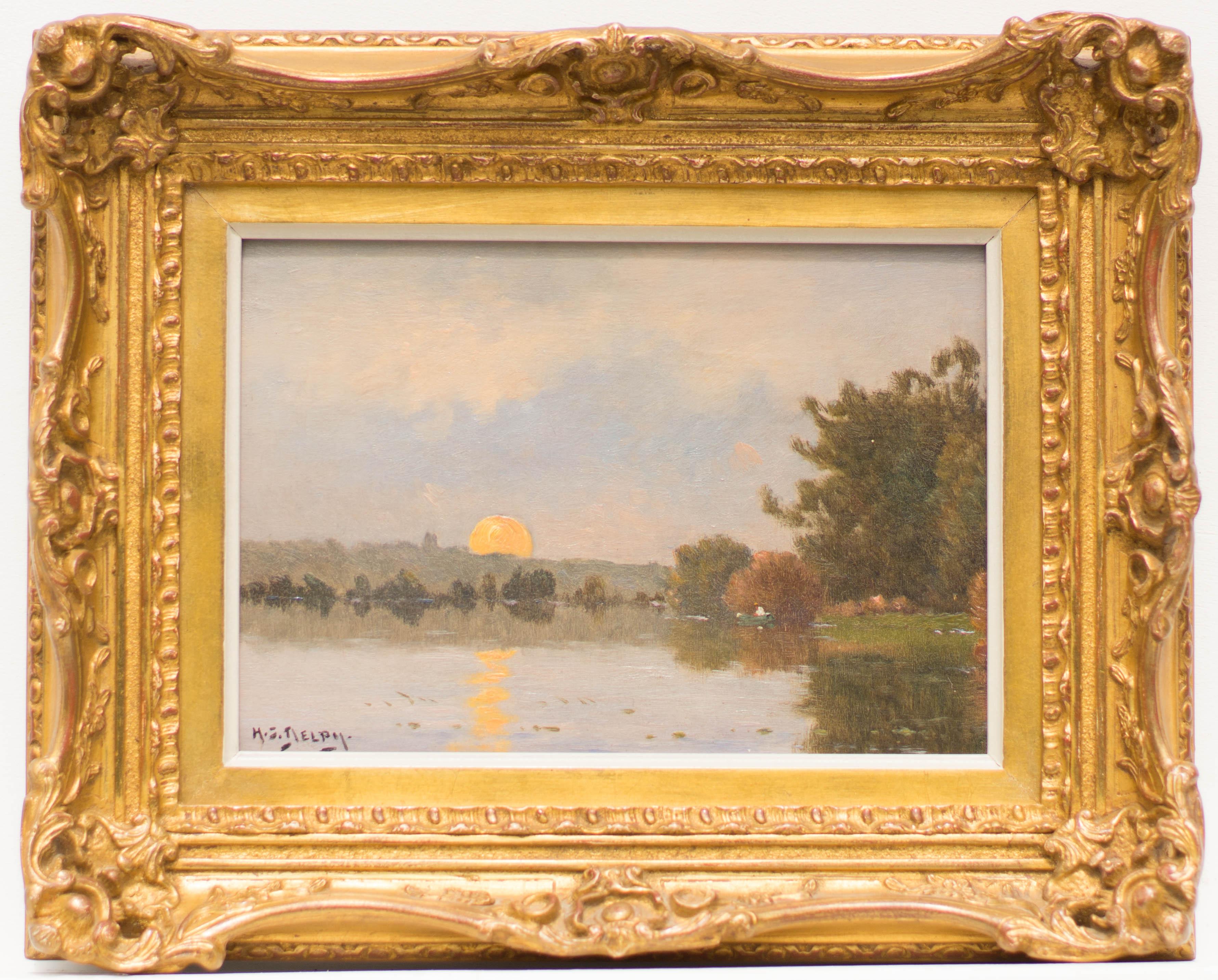 Hippolyte Camille Delpy Landscape Painting - Sunset on the River