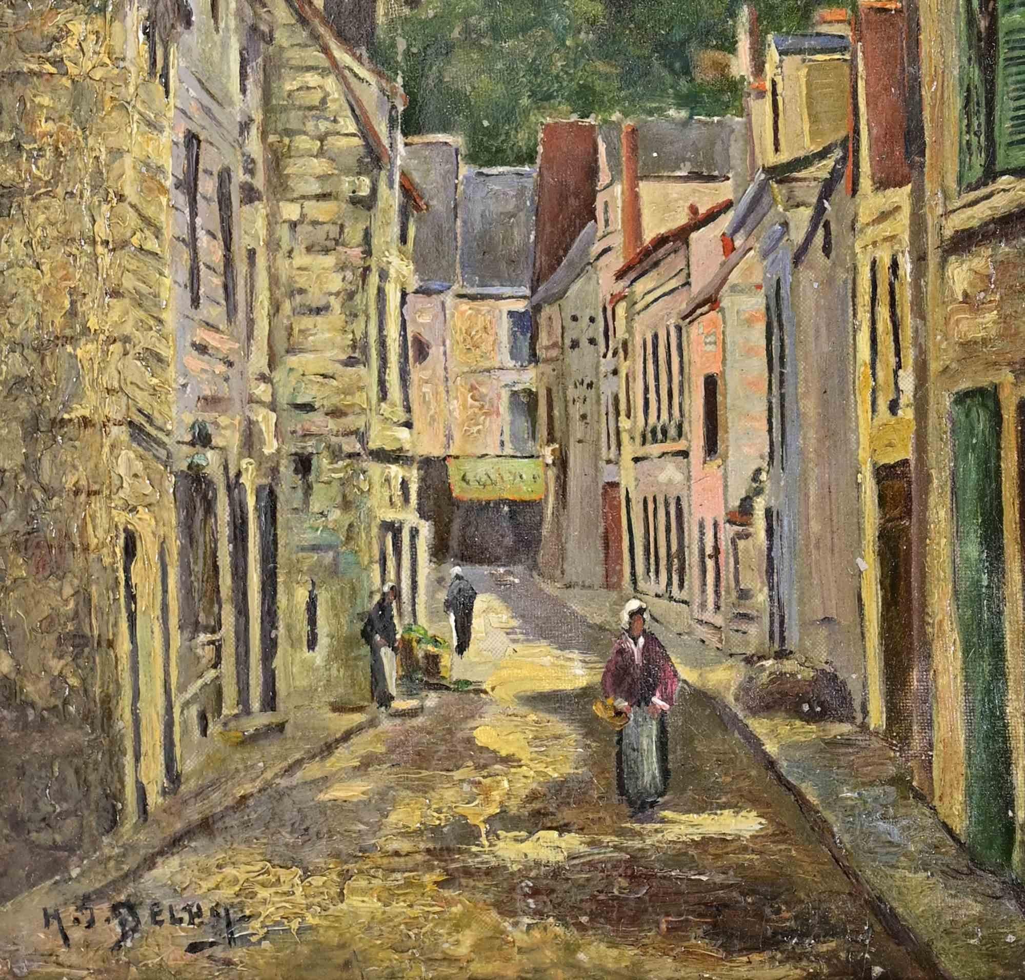 The Streets under the Fortress - Paint by Hippolyte Camille Delpy - 19th Century en vente 1