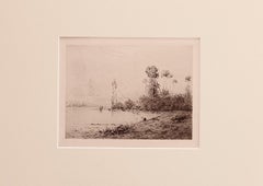 Landschaft - Original-Radierung auf Papier von Hippolyte Camille Delpy - 1904