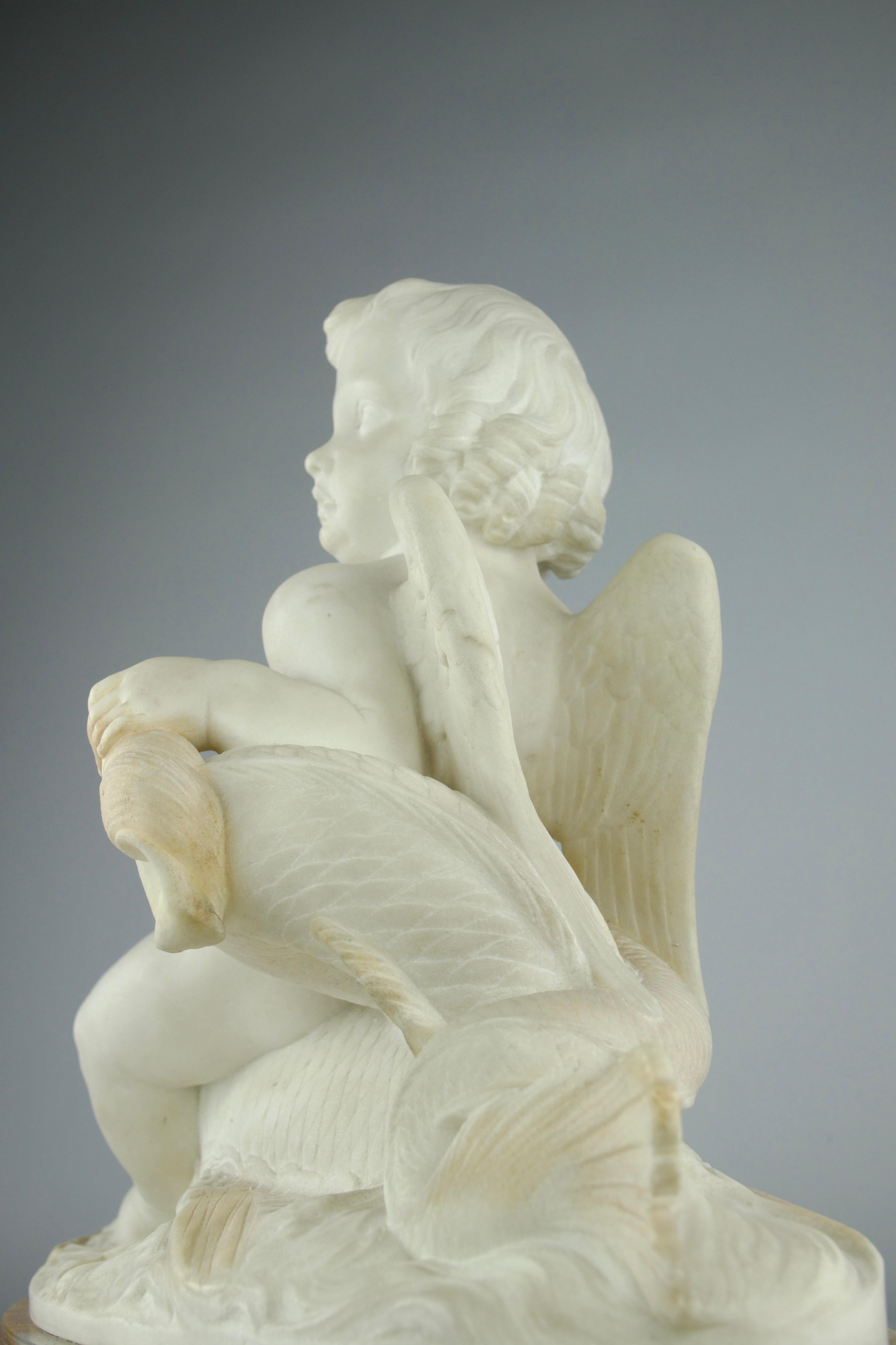 Hippolyte Ferrat, sculpture d'un chérubin chevauchant un dauphin, France, XIXe siècle en vente 2