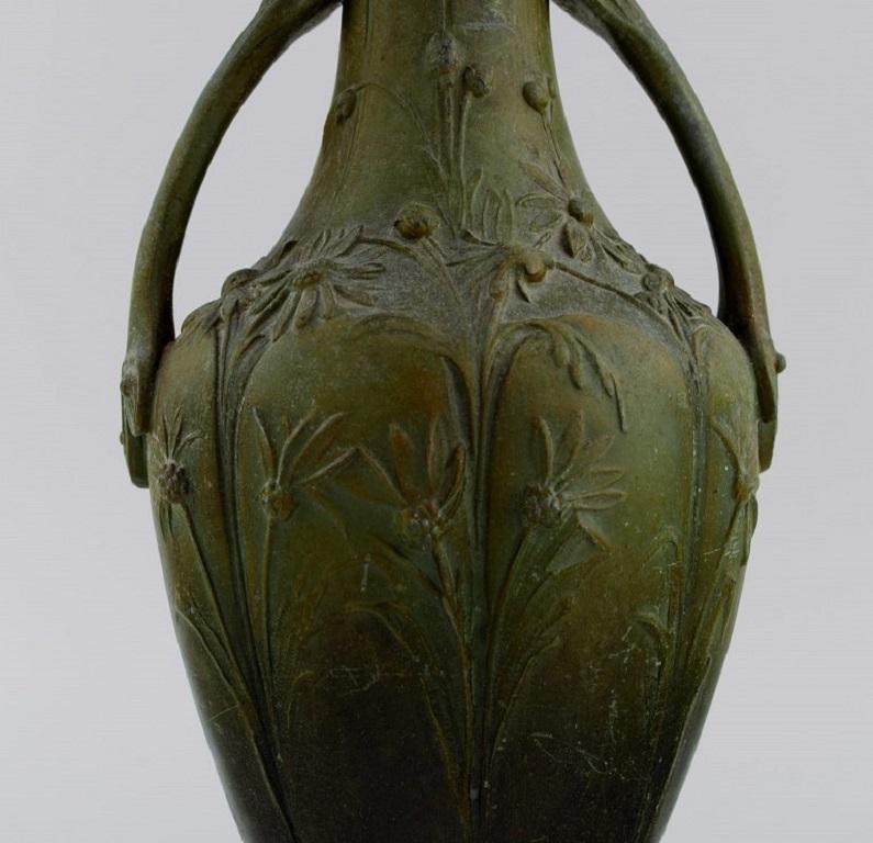 Late 19th Century Hippolyte François Moreau, A Pair of Antique Art Nouveau Vases For Sale