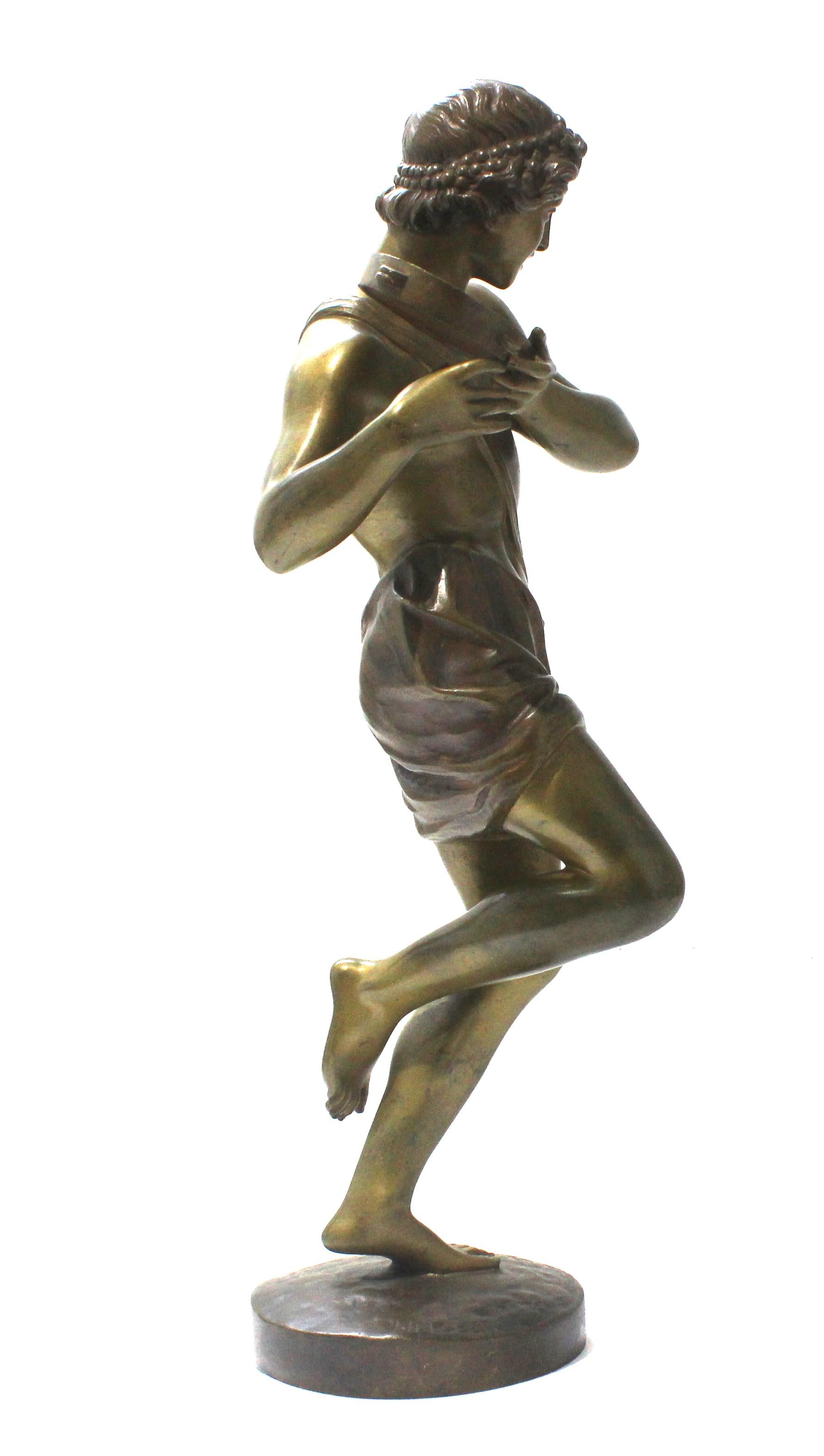 Hippolyte Heizler Bronze Figure of a Tambourine Player For Sale 3