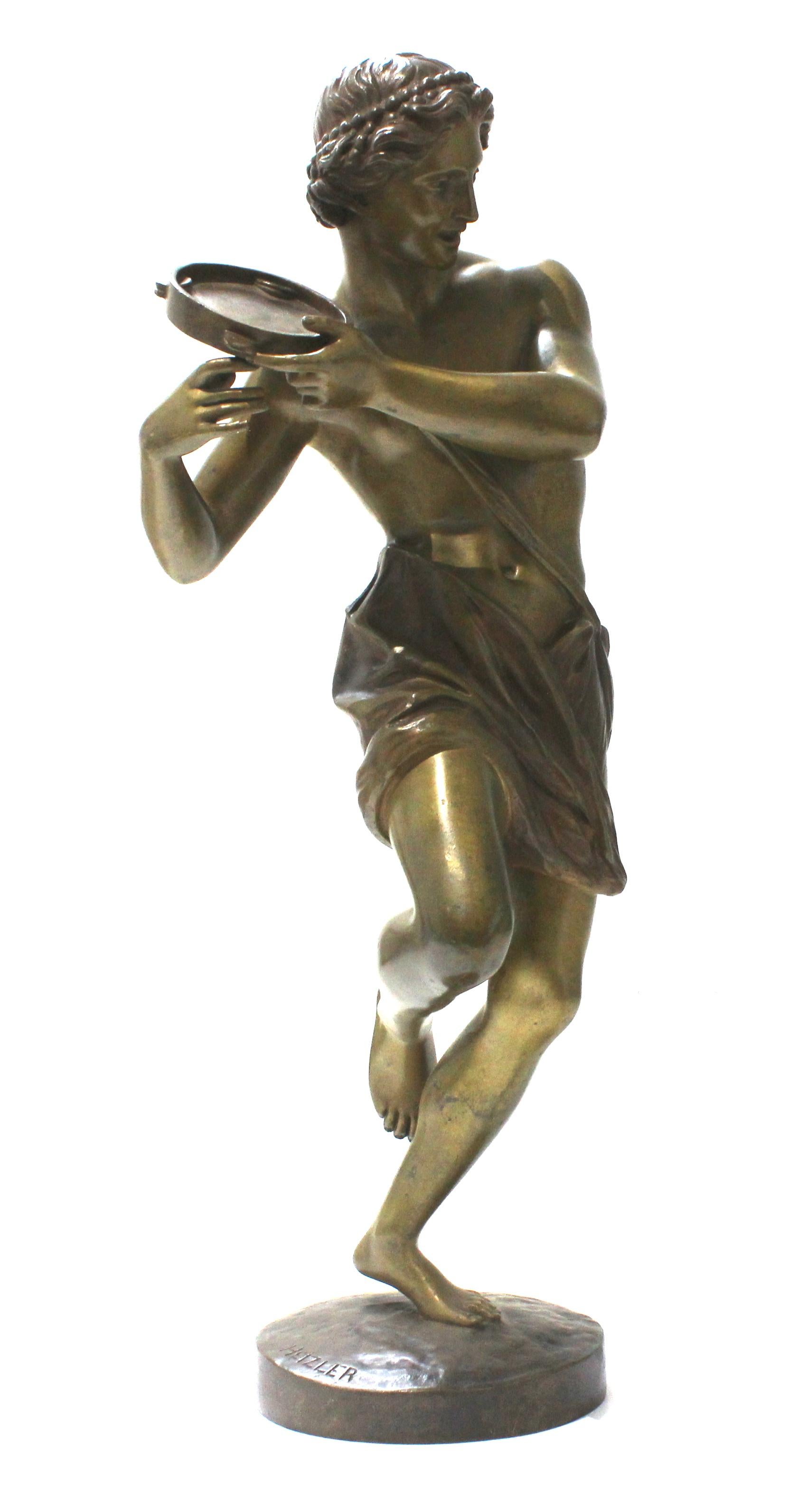 Hippolyte Heizler Bronze Figure of a Tambourine Player For Sale 4