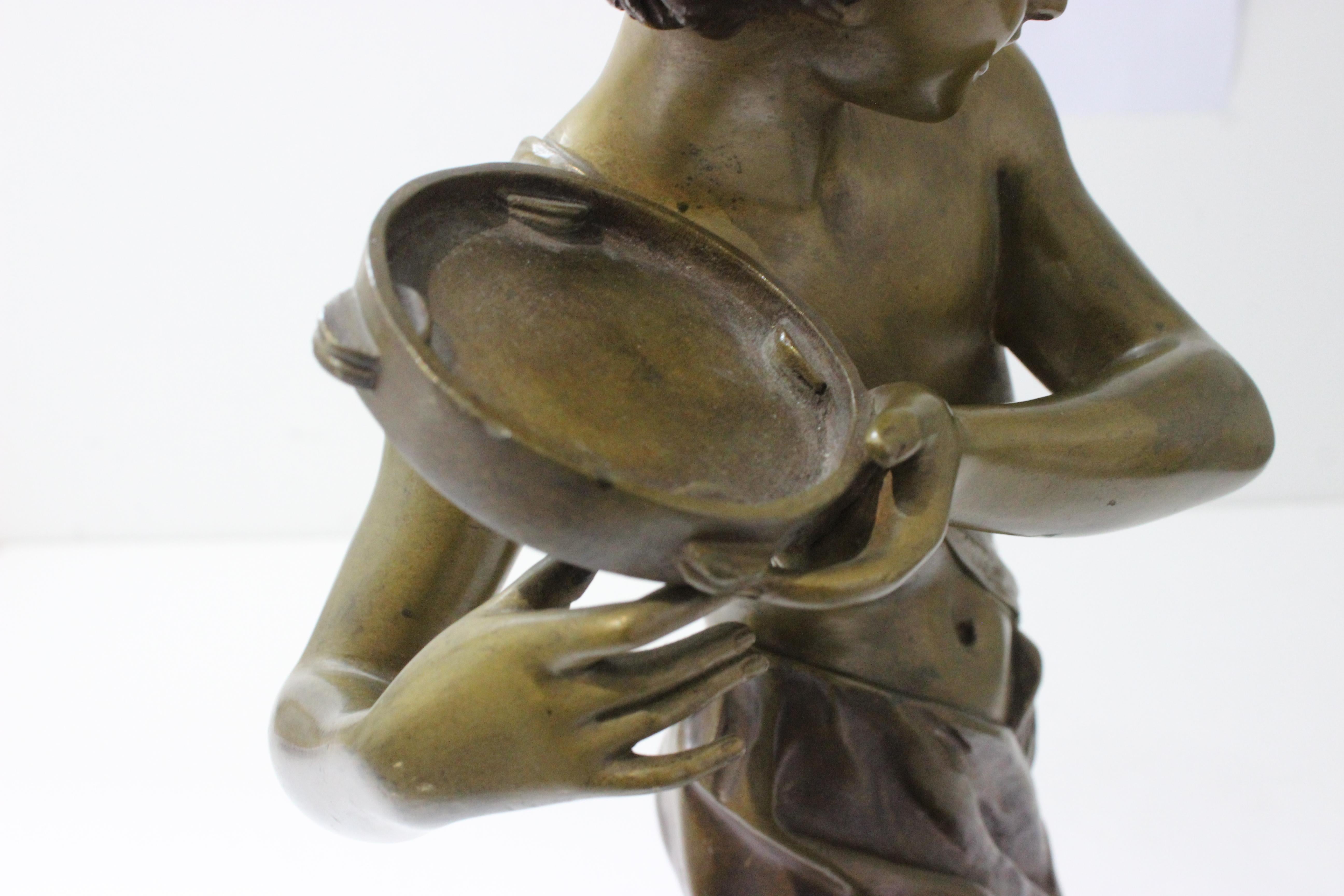 Hippolyte Heizler Bronze Figure of a Tambourine Player For Sale 6