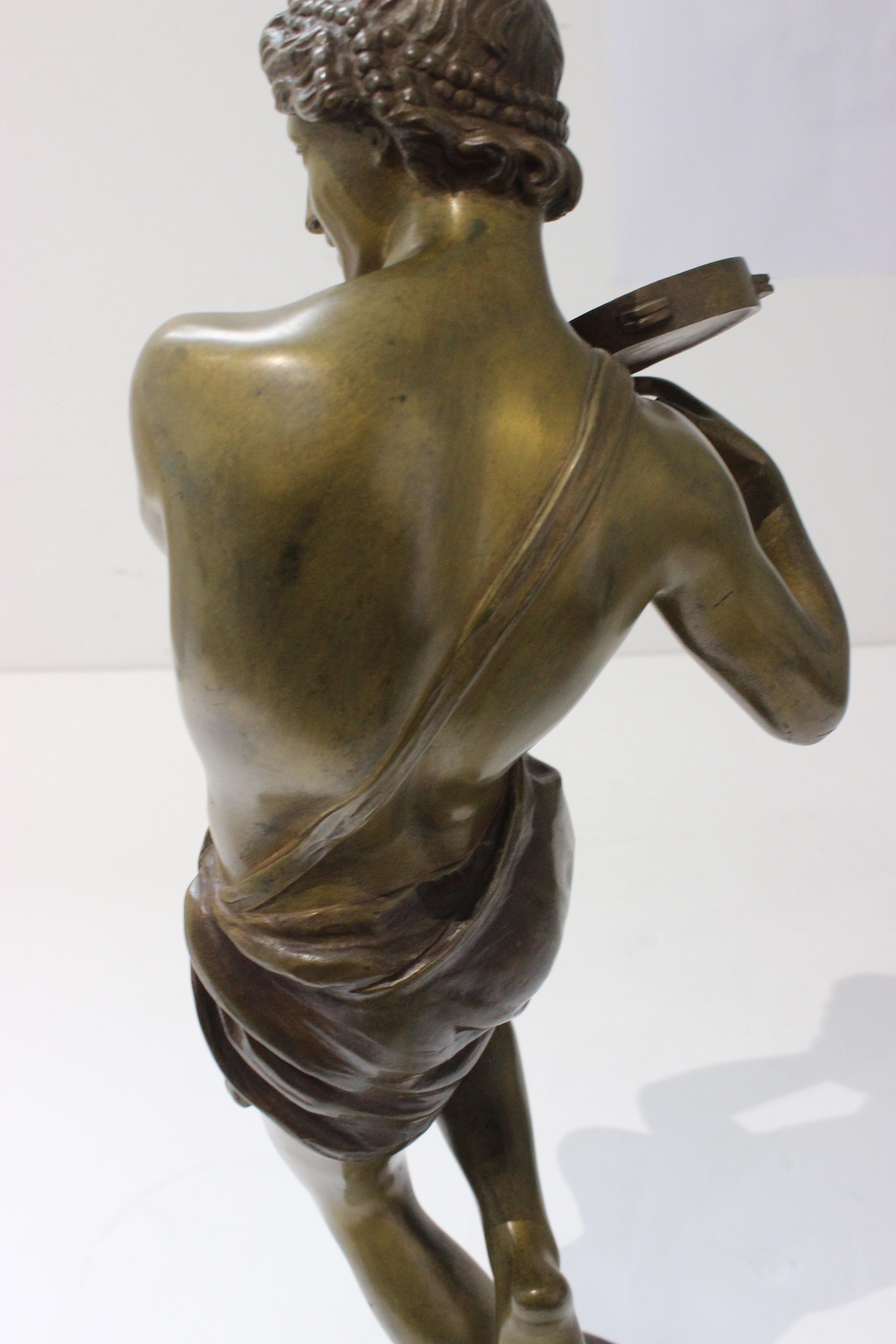 Hippolyte Heizler Bronze Figure of a Tambourine Player For Sale 8