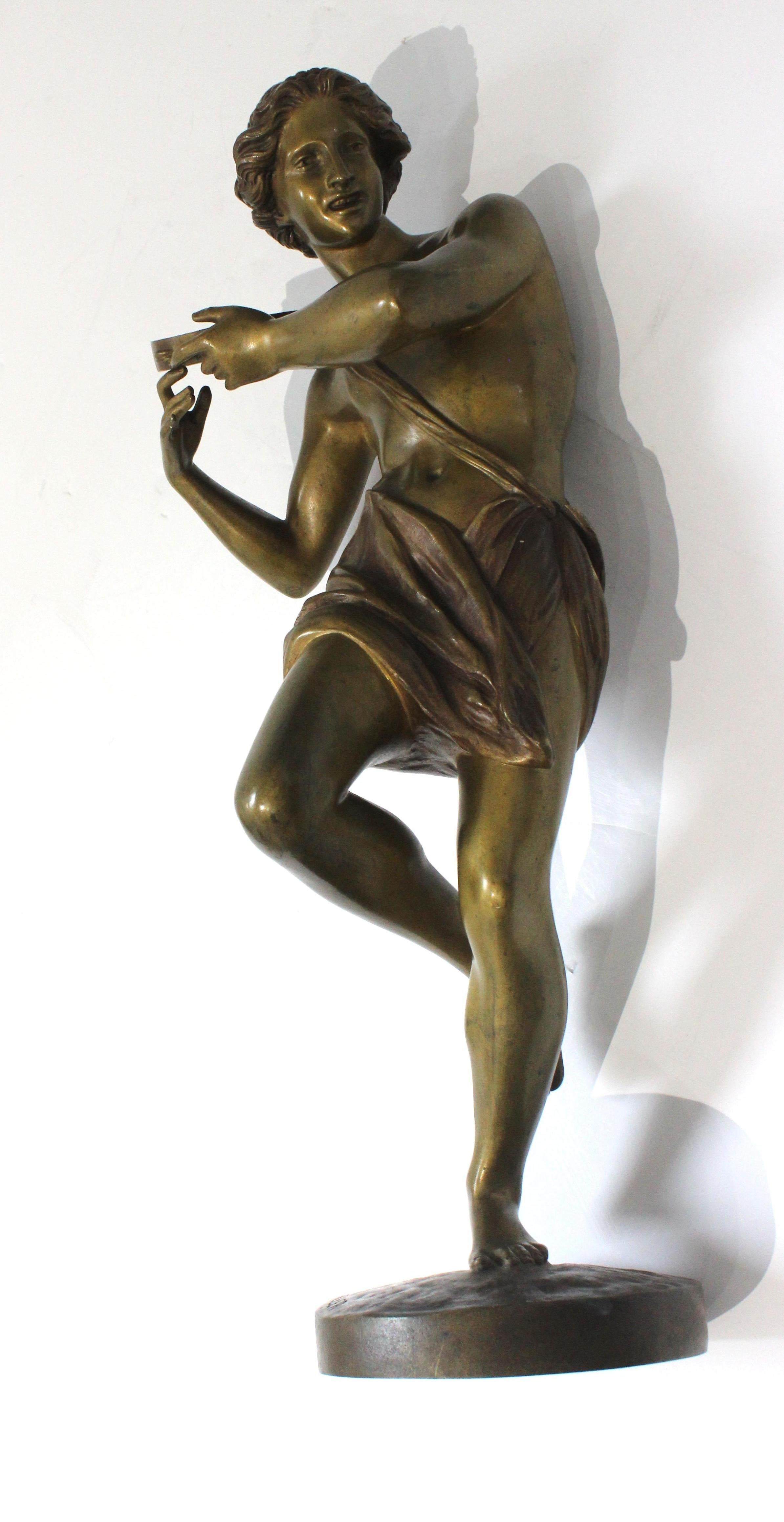 Hippolyte Heizler Bronze Figure of a Tambourine Player For Sale 9