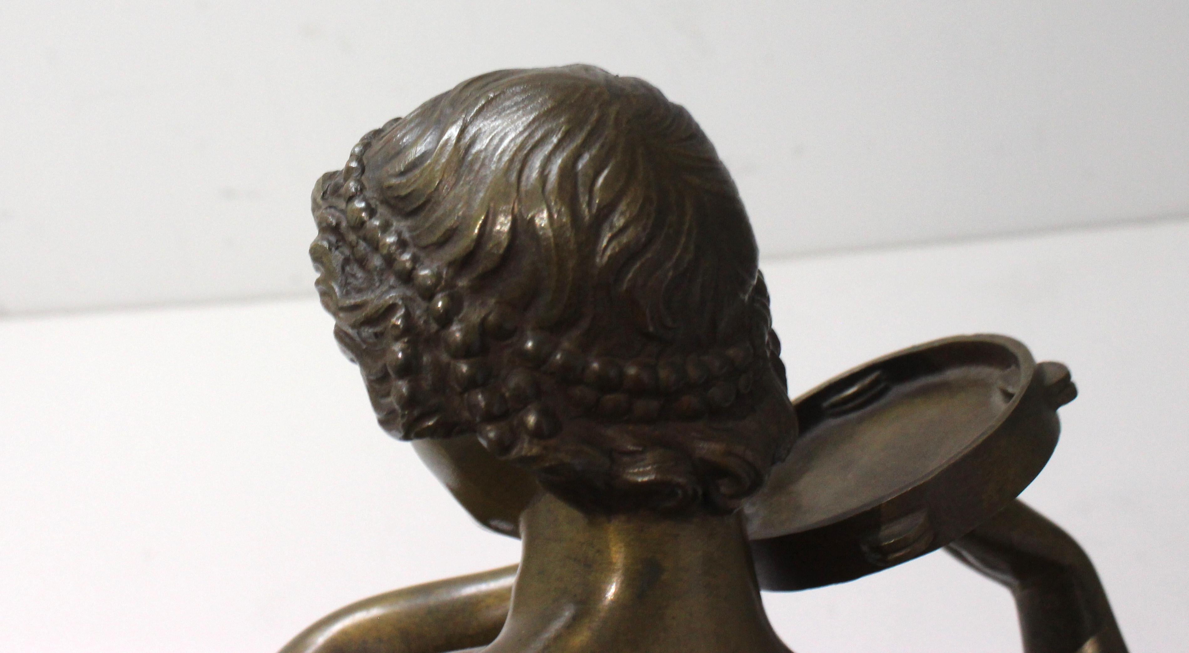 Hippolyte Heizler Bronze Figure of a Tambourine Player In Good Condition For Sale In West Palm Beach, FL