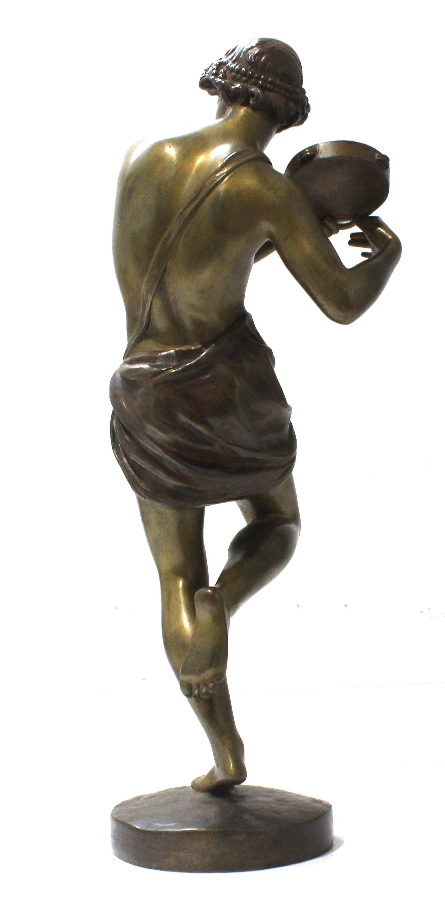 Hippolyte Heizler Bronze Figure of a Tambourine Player For Sale 2