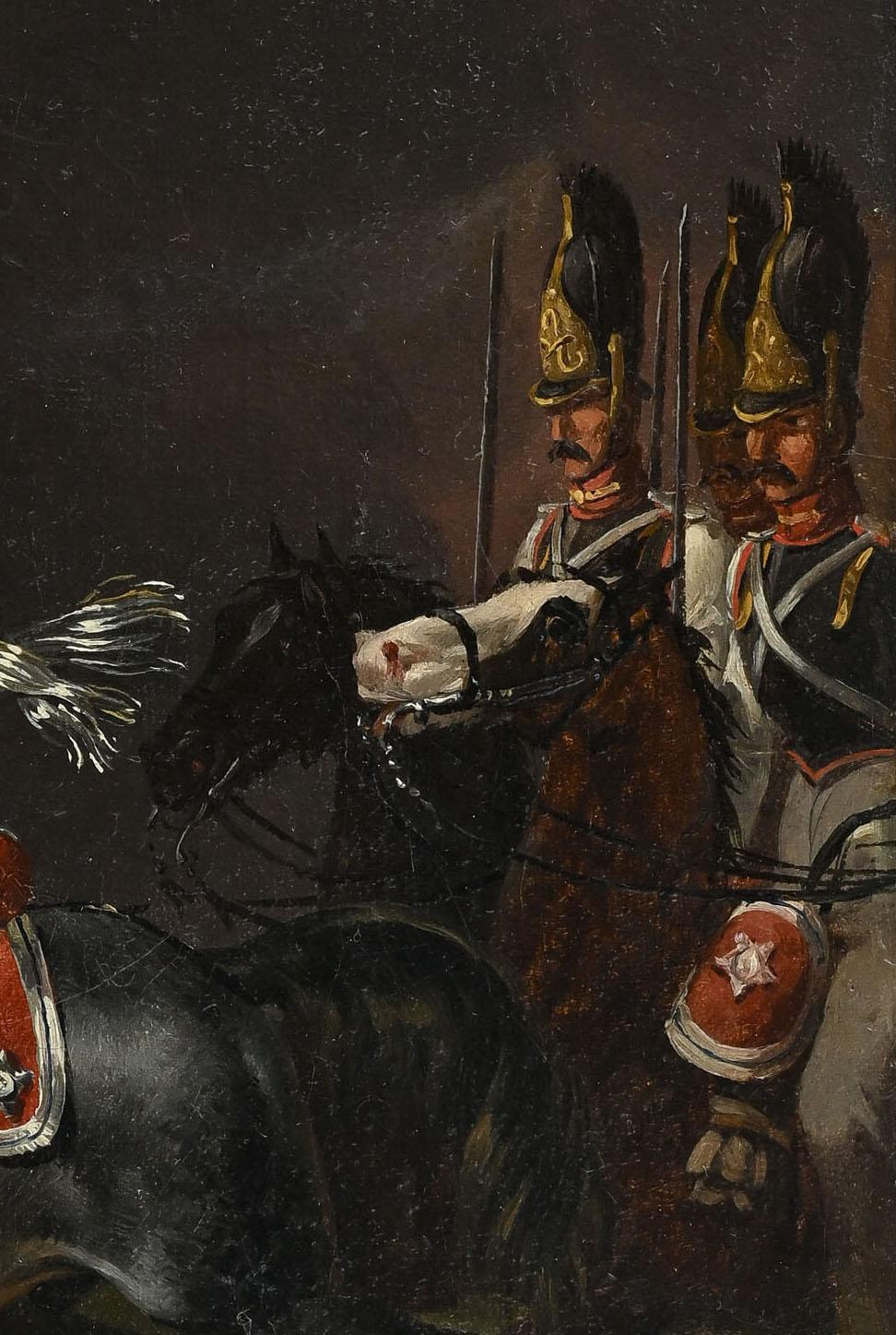 Ritratto del colonnello dei corazzieri russi - Animal Painting Marrone di Hippolyte Lecomte