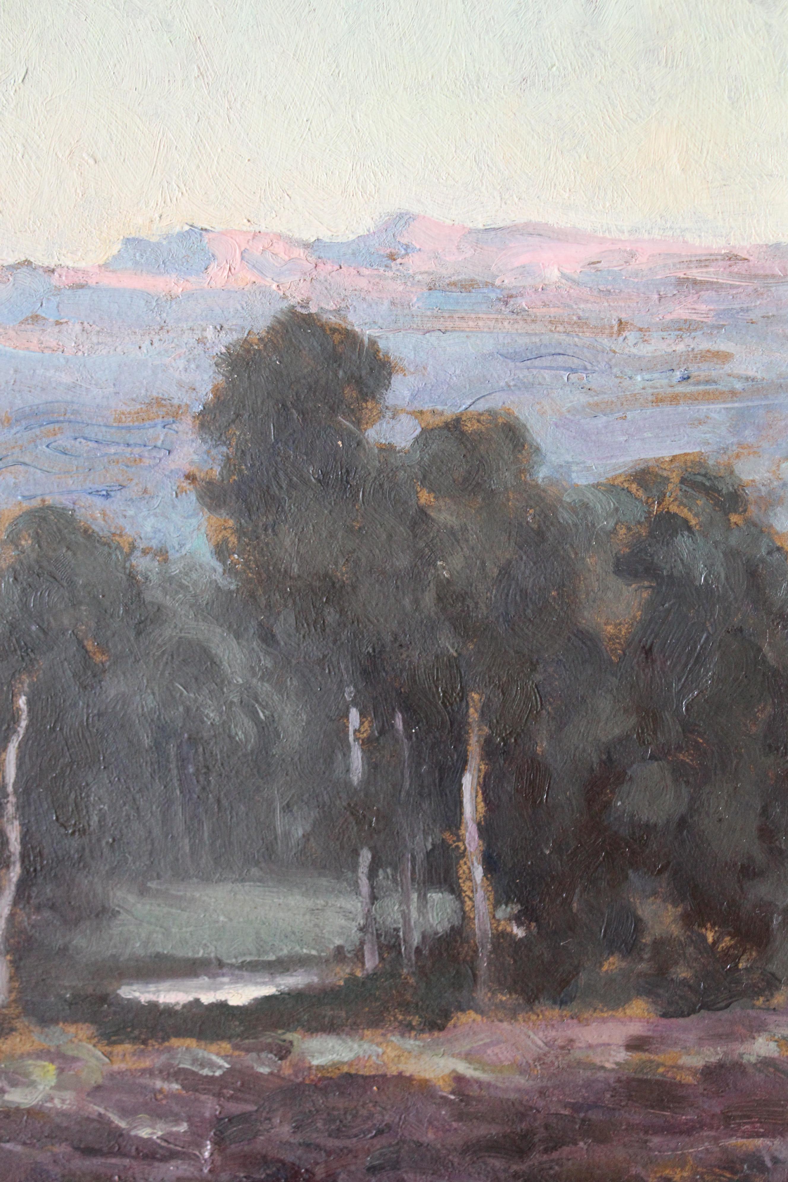Antike französische impressionistische Waldlandschaft des französischen Künstlers Hippolyte Lety im Angebot 6