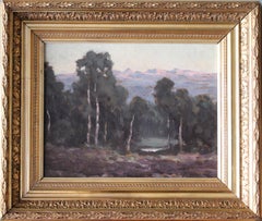 Paysage de bois impressionniste français ancien de l'artiste français Hippolyte Lety