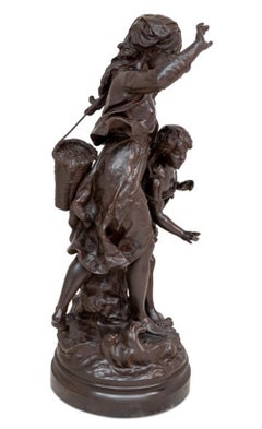 Hippolyte Moreau "Les Soeurs" Patinated Bronze