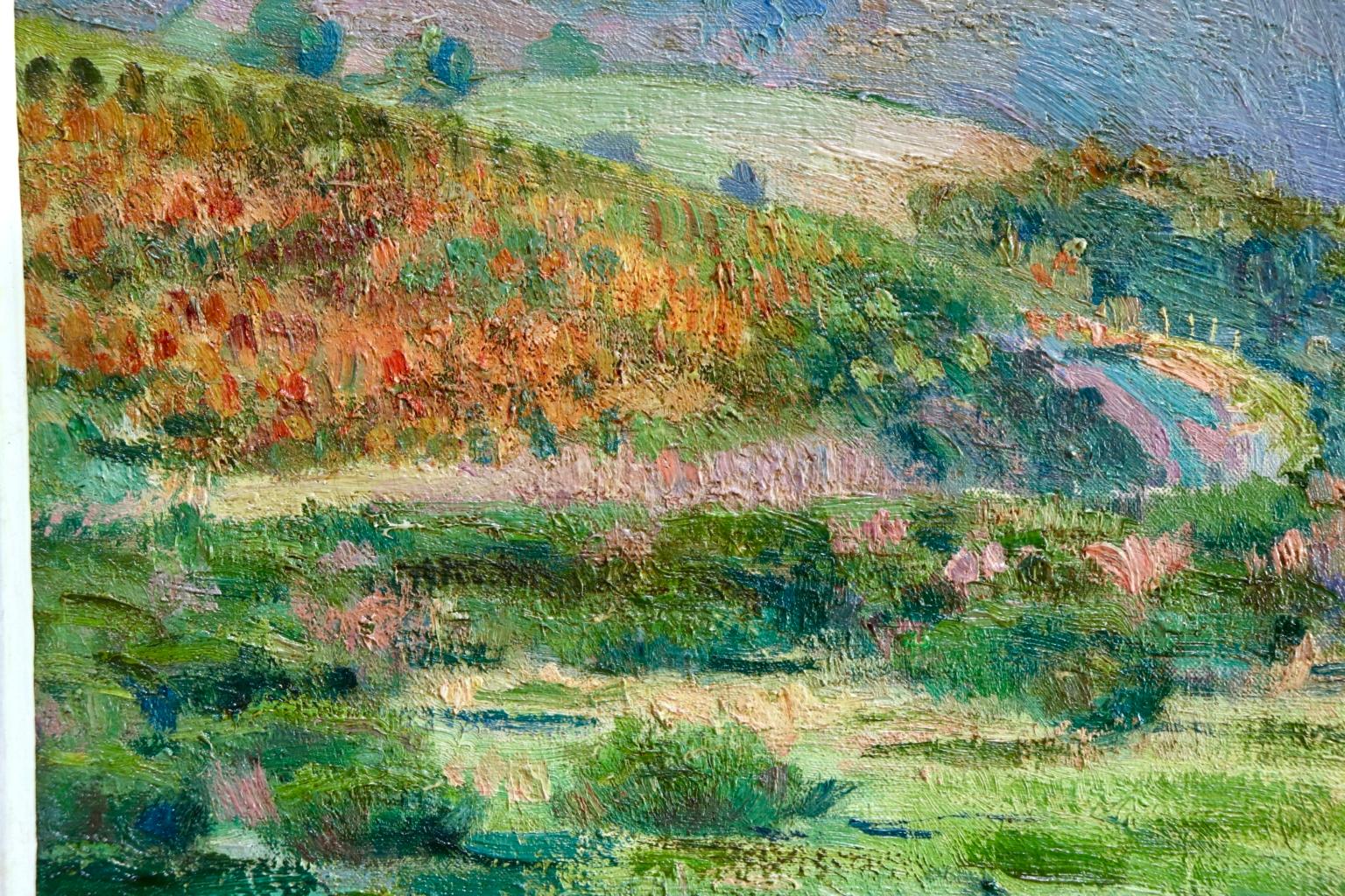 Donzy-le-Perthuis - Burgundy - Post Impressionist Oil, Landscape - H Petitjean - Post-Impressionist Painting by Hippolyte Petitjean