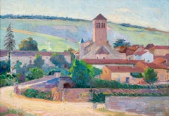 La Commune D'Aze - Post Impressionist Oil, Landscape - Hippolyte Petitjean