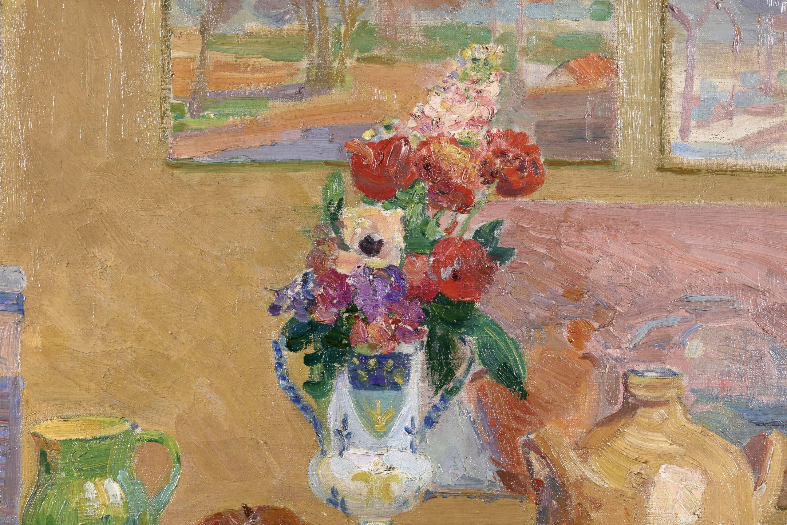 Nature morte aux pommes - Nature morte post-impressionniste à l'huile - Hippolyte PetitJean en vente 7