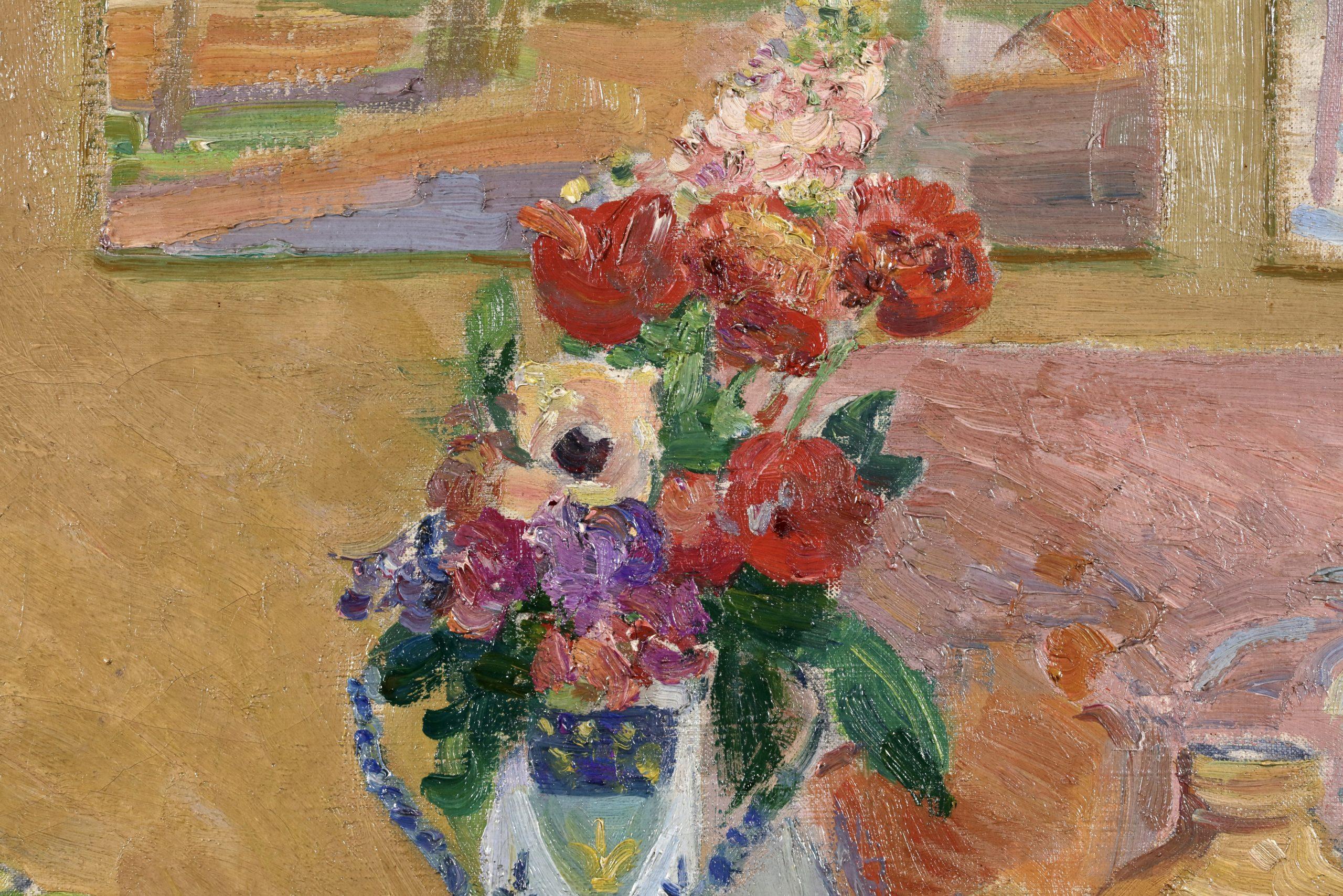 Nature morte aux pommes - Nature morte post-impressionniste à l'huile - Hippolyte PetitJean en vente 3