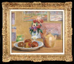 Nature morte aux pommes - Post Impressionist Still Life Oil -Hippolyte Petitjean