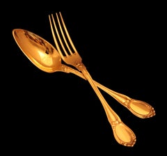 Hippolyte Thomas - 36pc French Vermeil 19th Century Dessert Flatware Set !